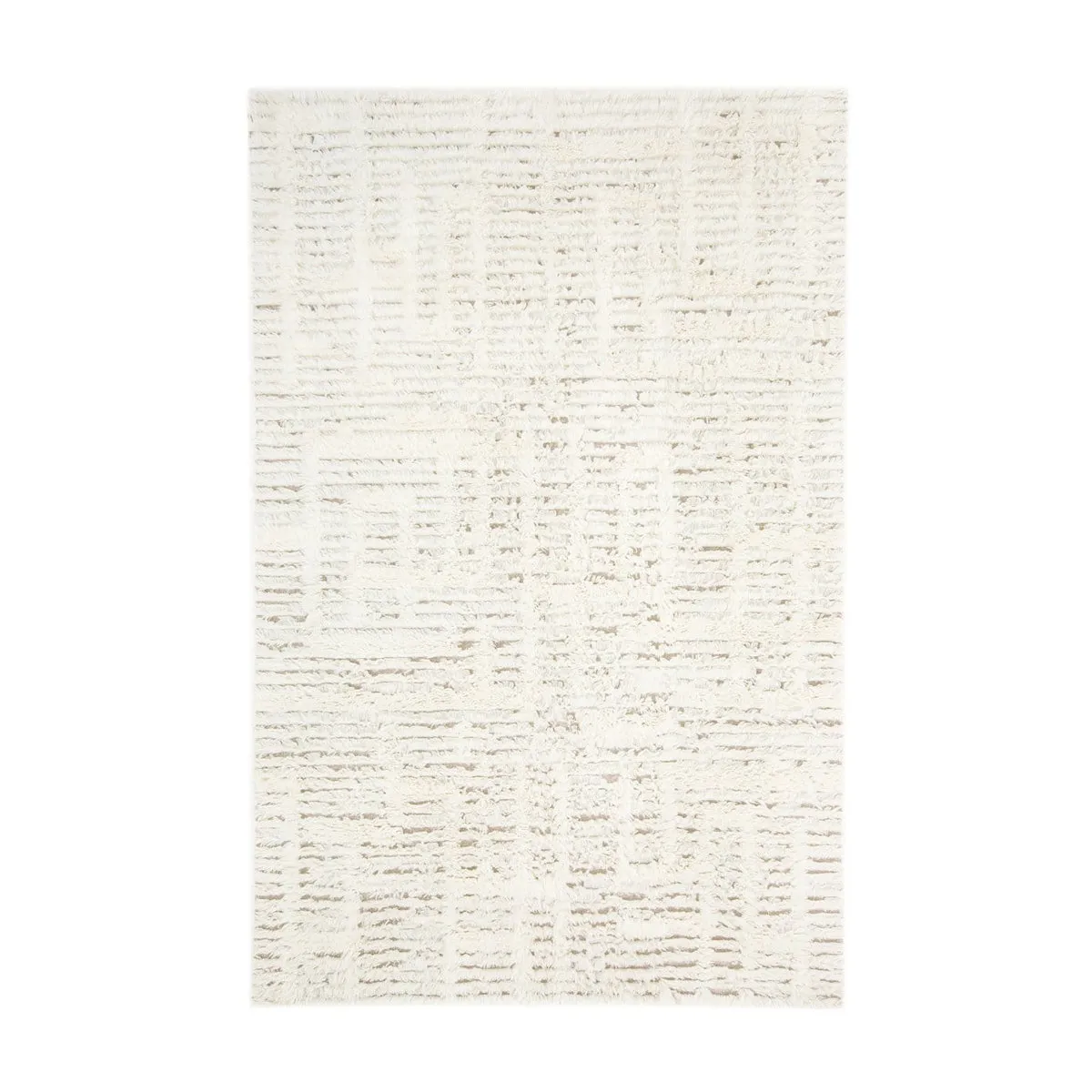 Maya Geometric Pattern Berber Wool Shag Rug