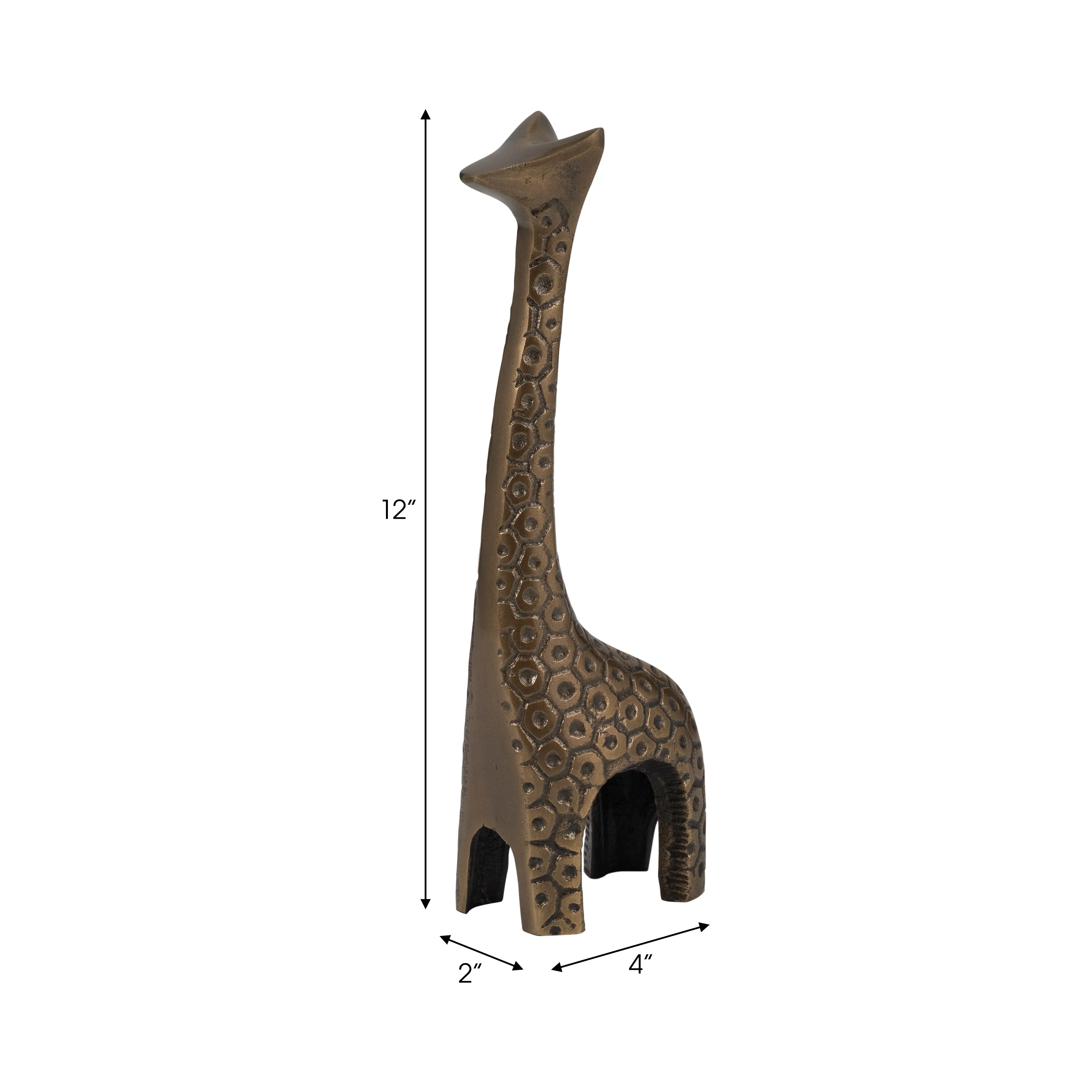 Metal, 12" Honeycomb Giraffe, Bronze