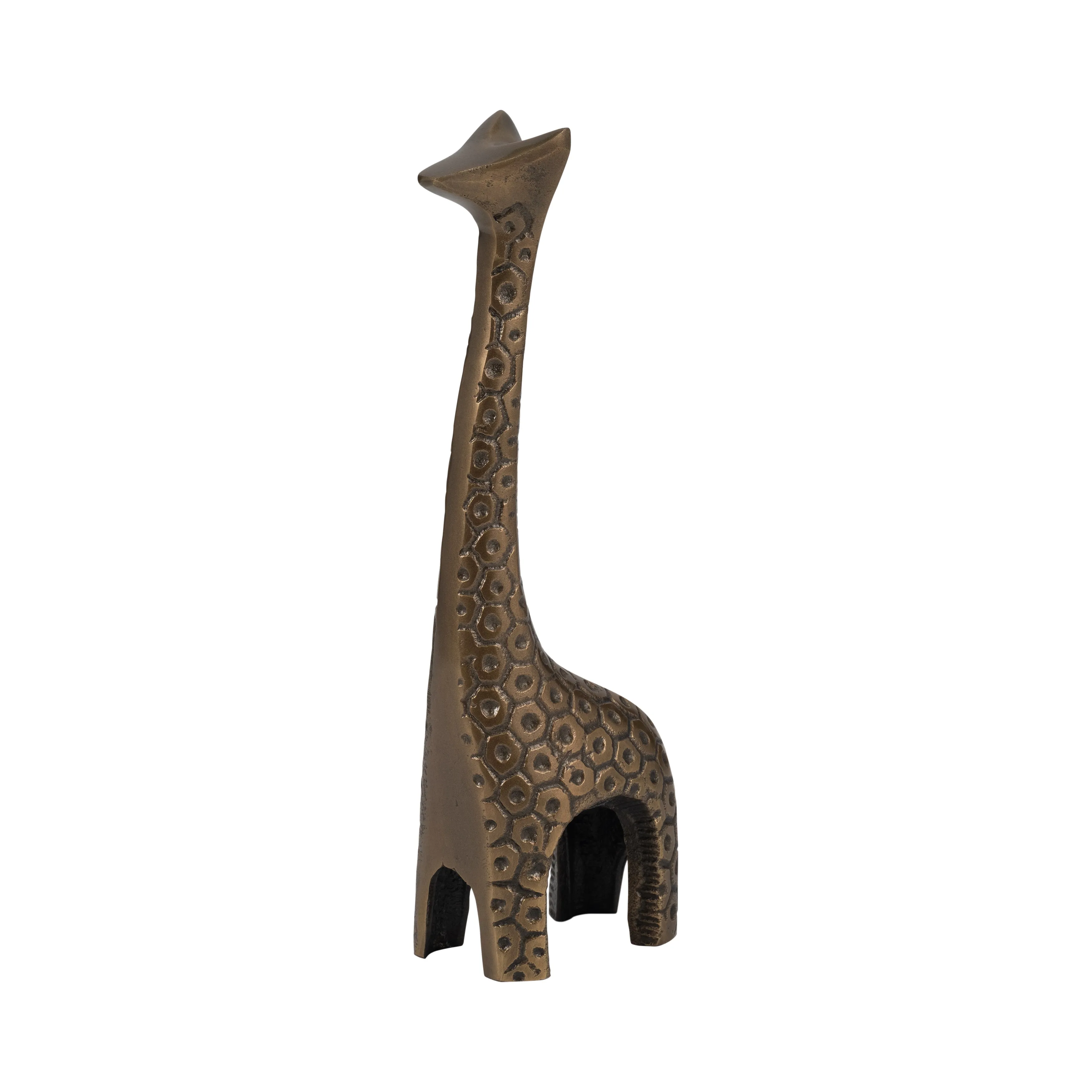 Metal, 12" Honeycomb Giraffe, Bronze