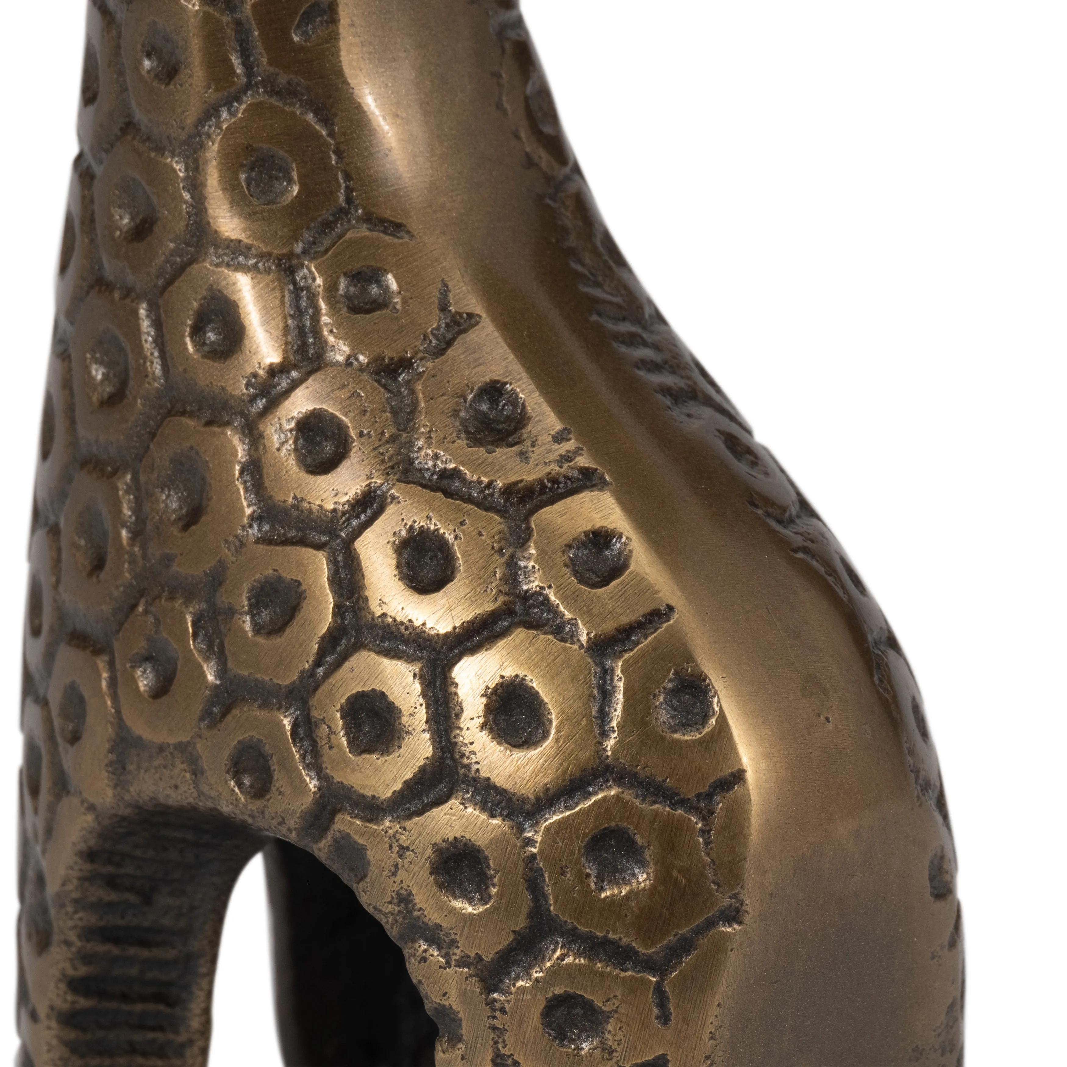 Metal, 12" Honeycomb Giraffe, Bronze