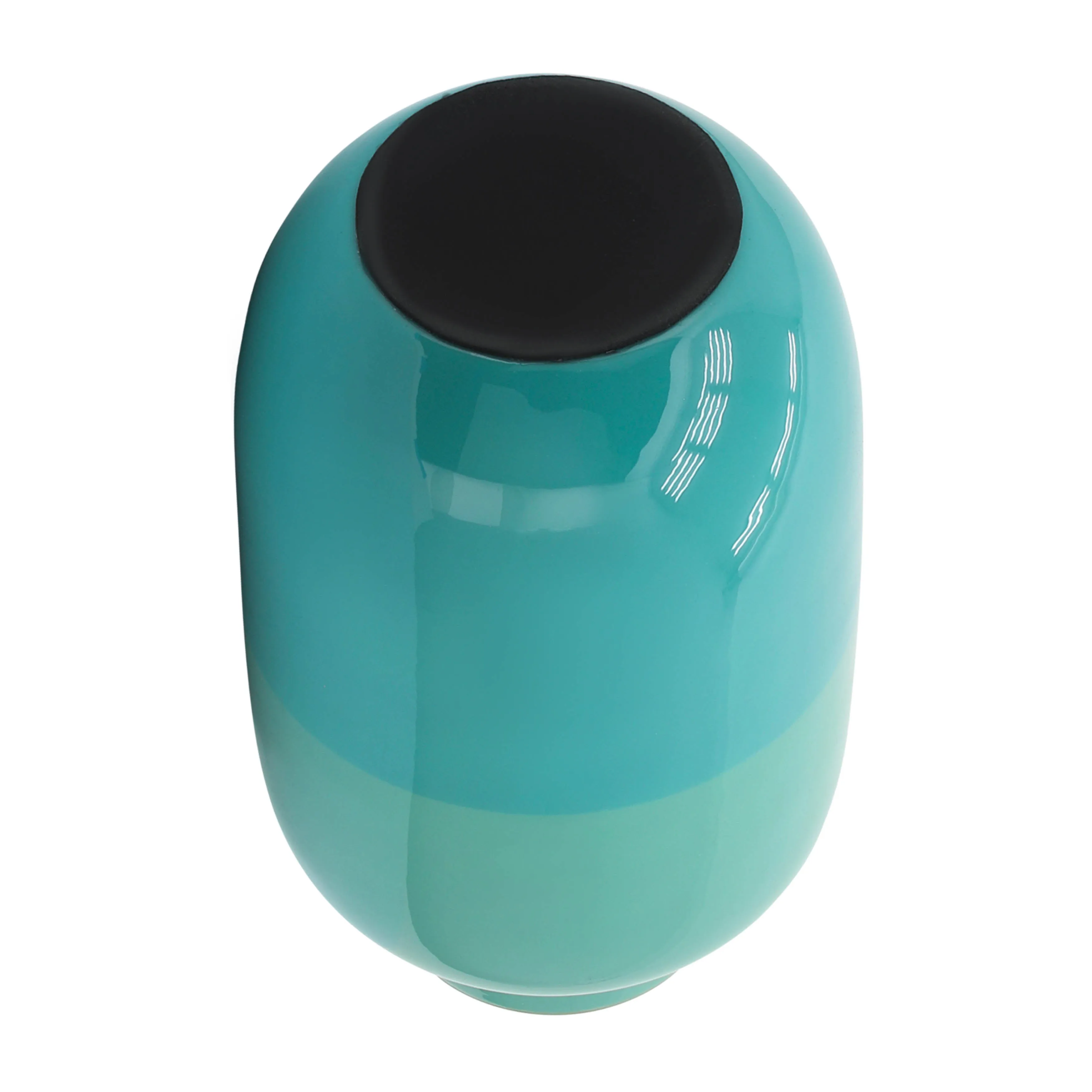 METAL 12" URN VASE, GREEN