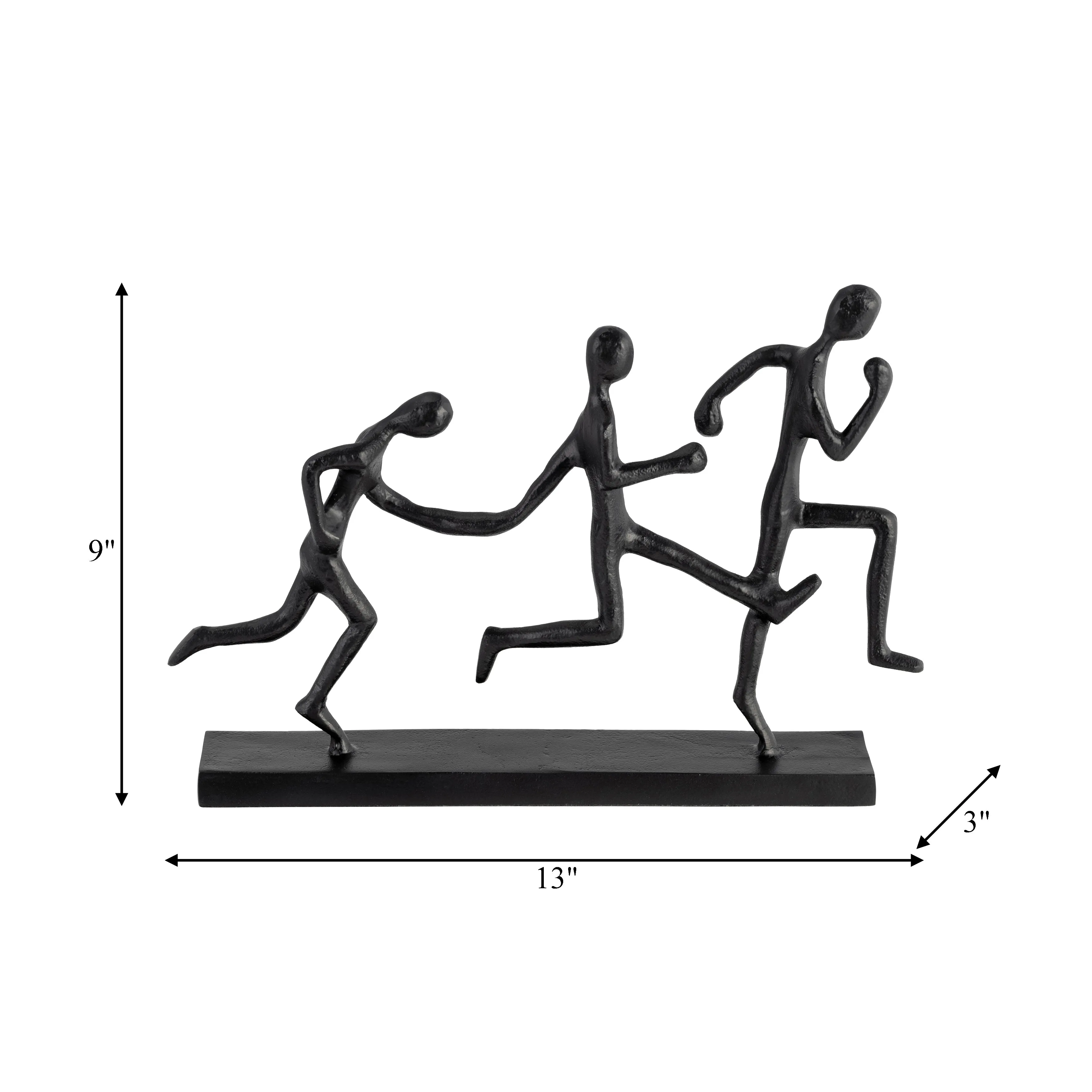 METAL, 13"L 3-MAN RUNNING, BLACK