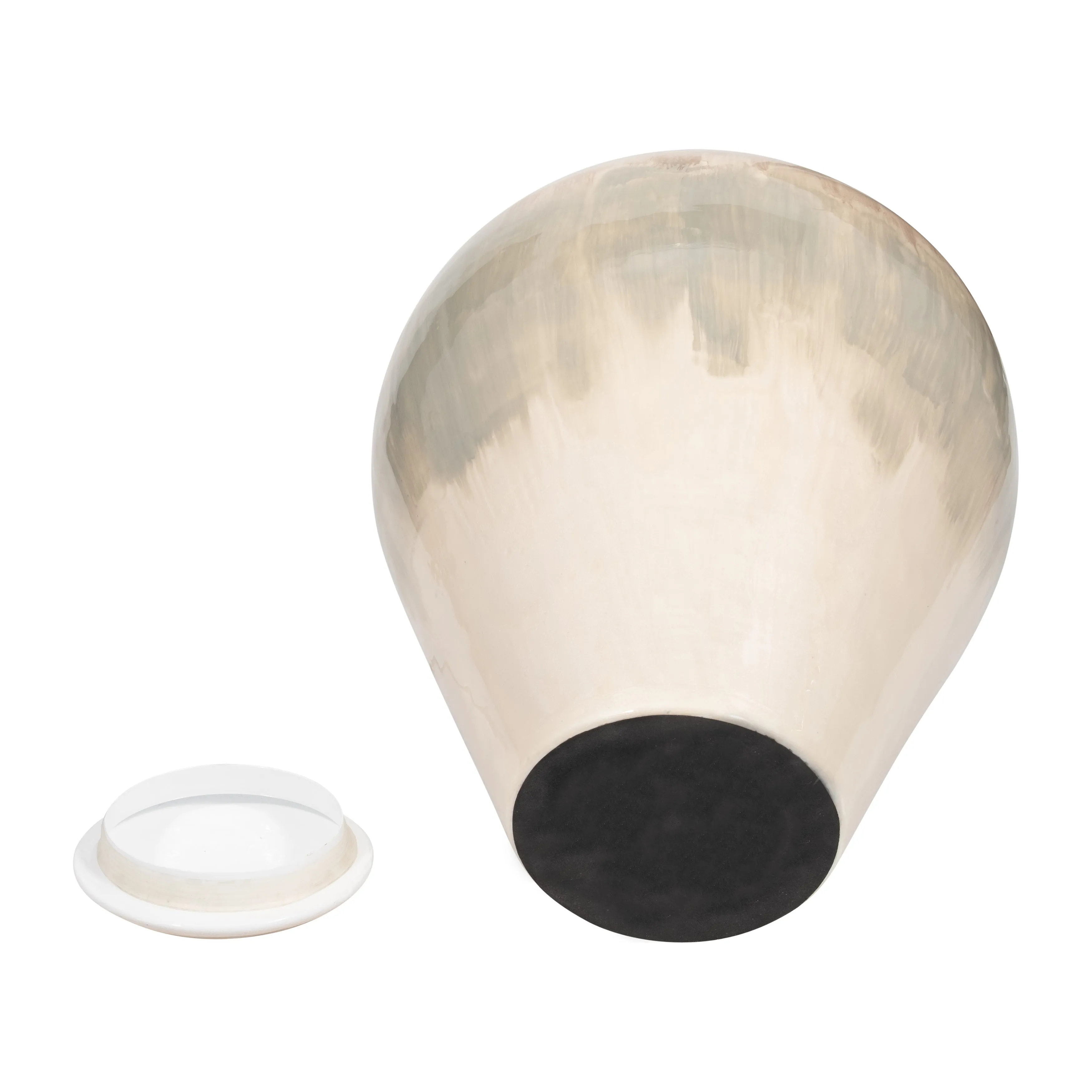 METAL, 14" TEMPLE VASE, PEARL