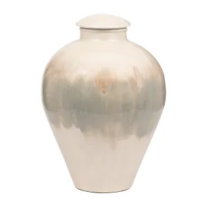 METAL, 14" TEMPLE VASE, PEARL