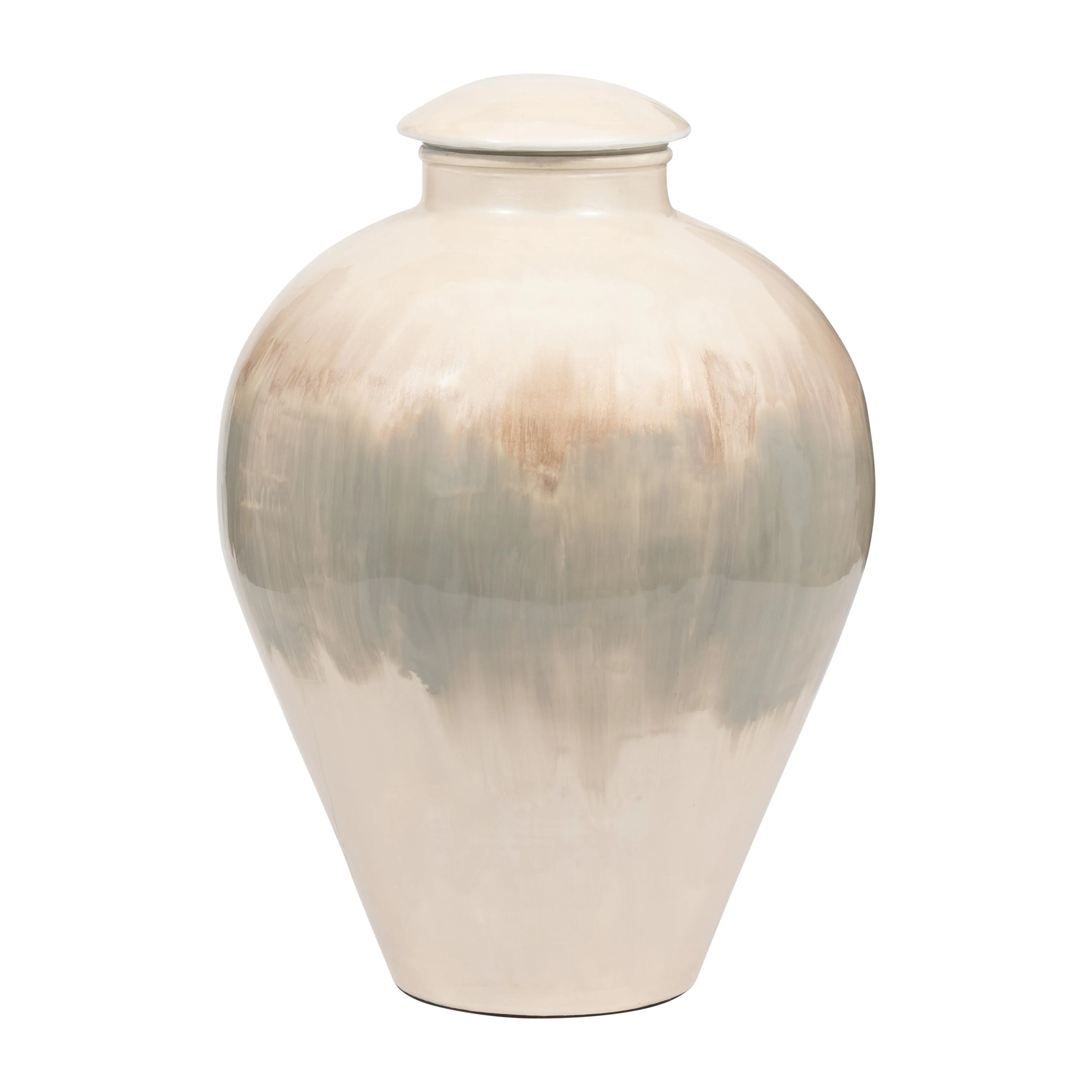 METAL, 14" TEMPLE VASE, PEARL