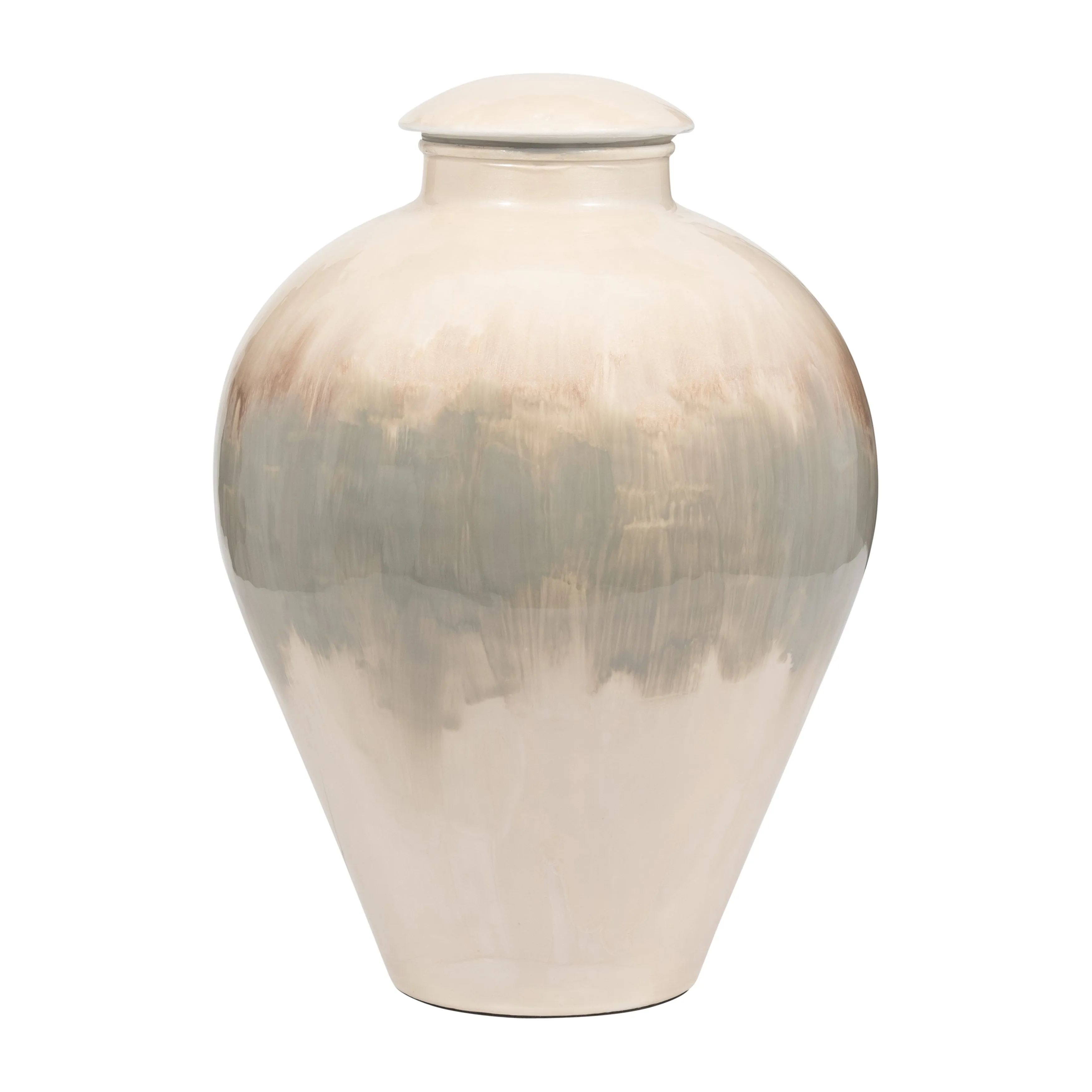 METAL, 14" TEMPLE VASE, PEARL
