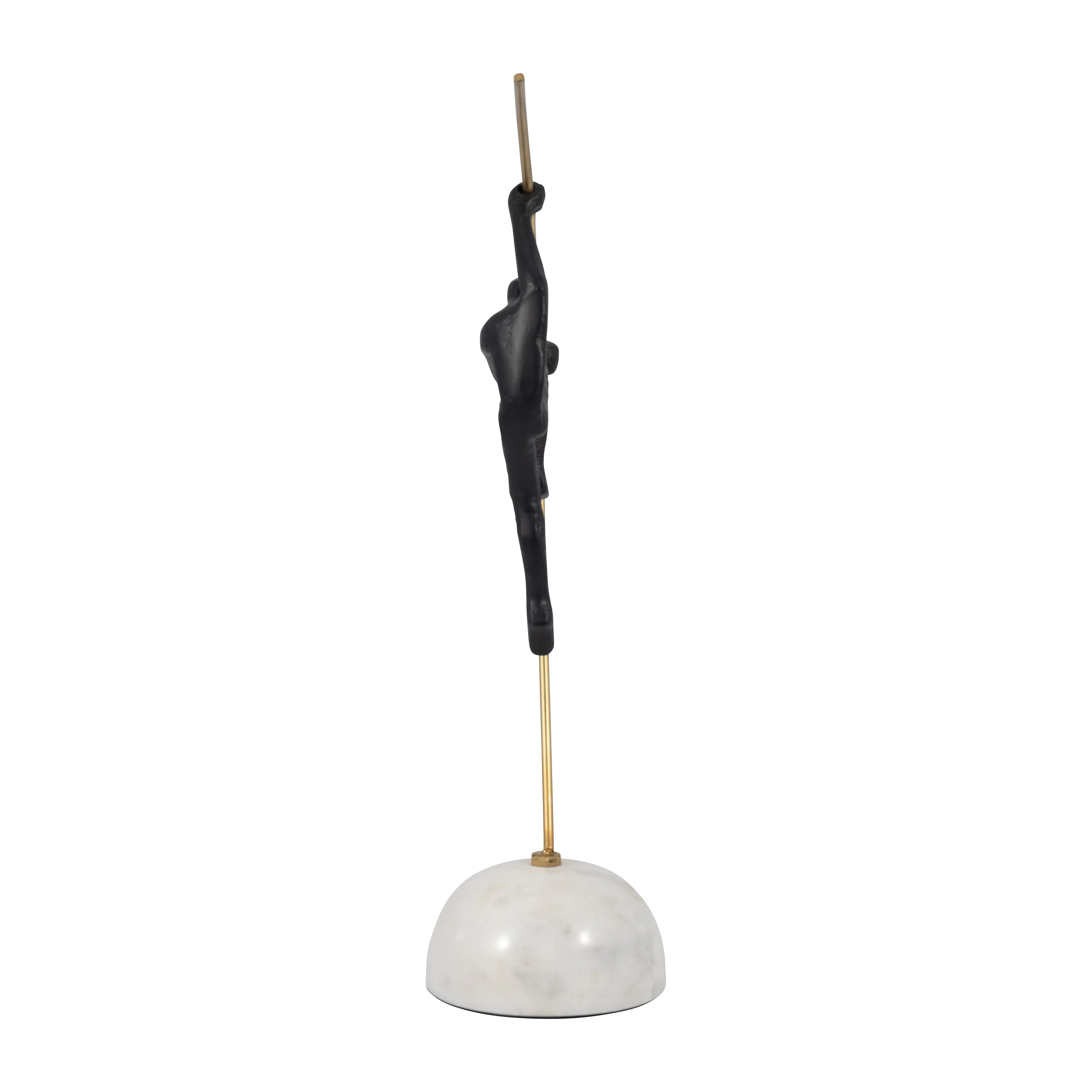 METAL, 16" GYMNAST ON POLE, BLACK/GOLD