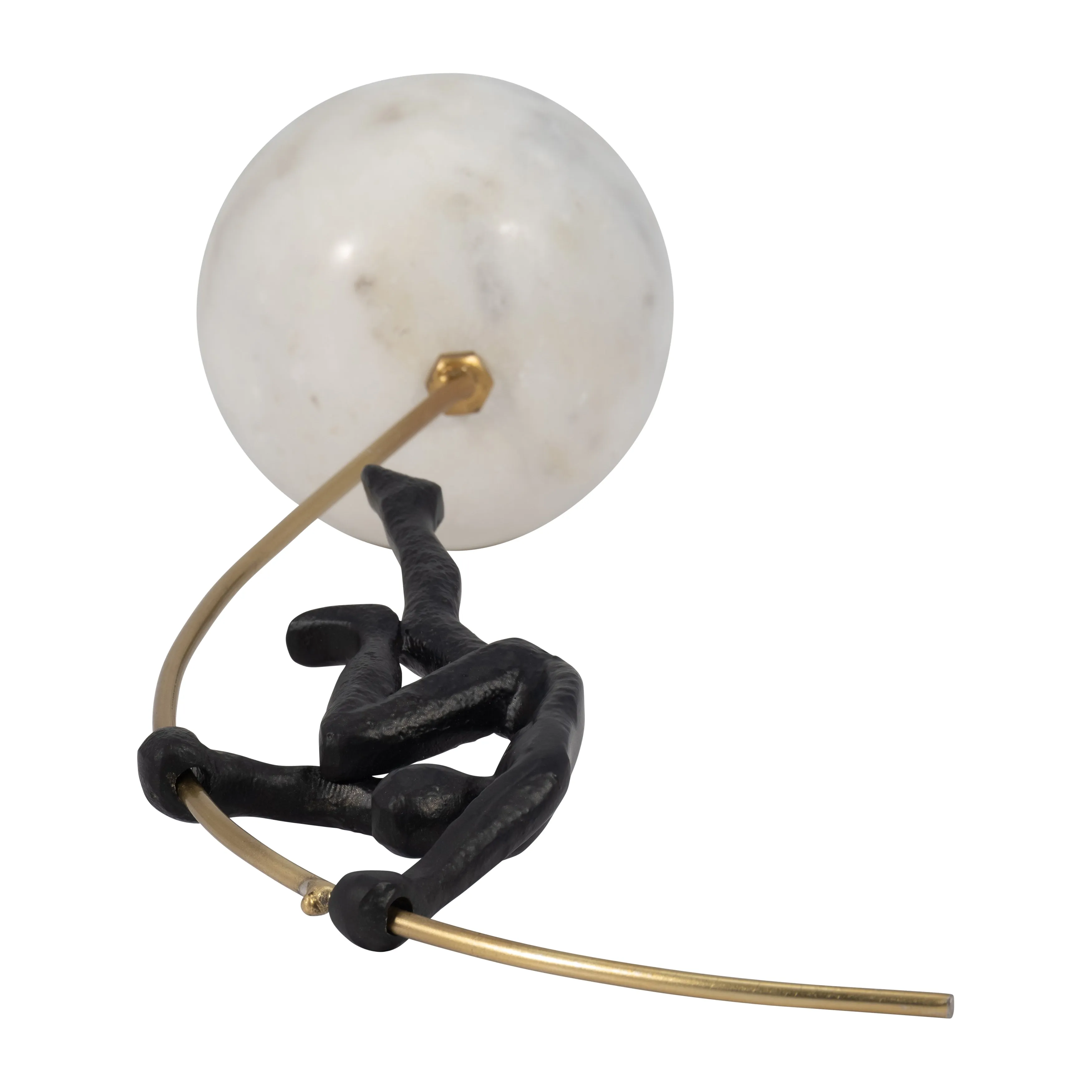 METAL, 16" GYMNAST ON POLE, BLACK/GOLD