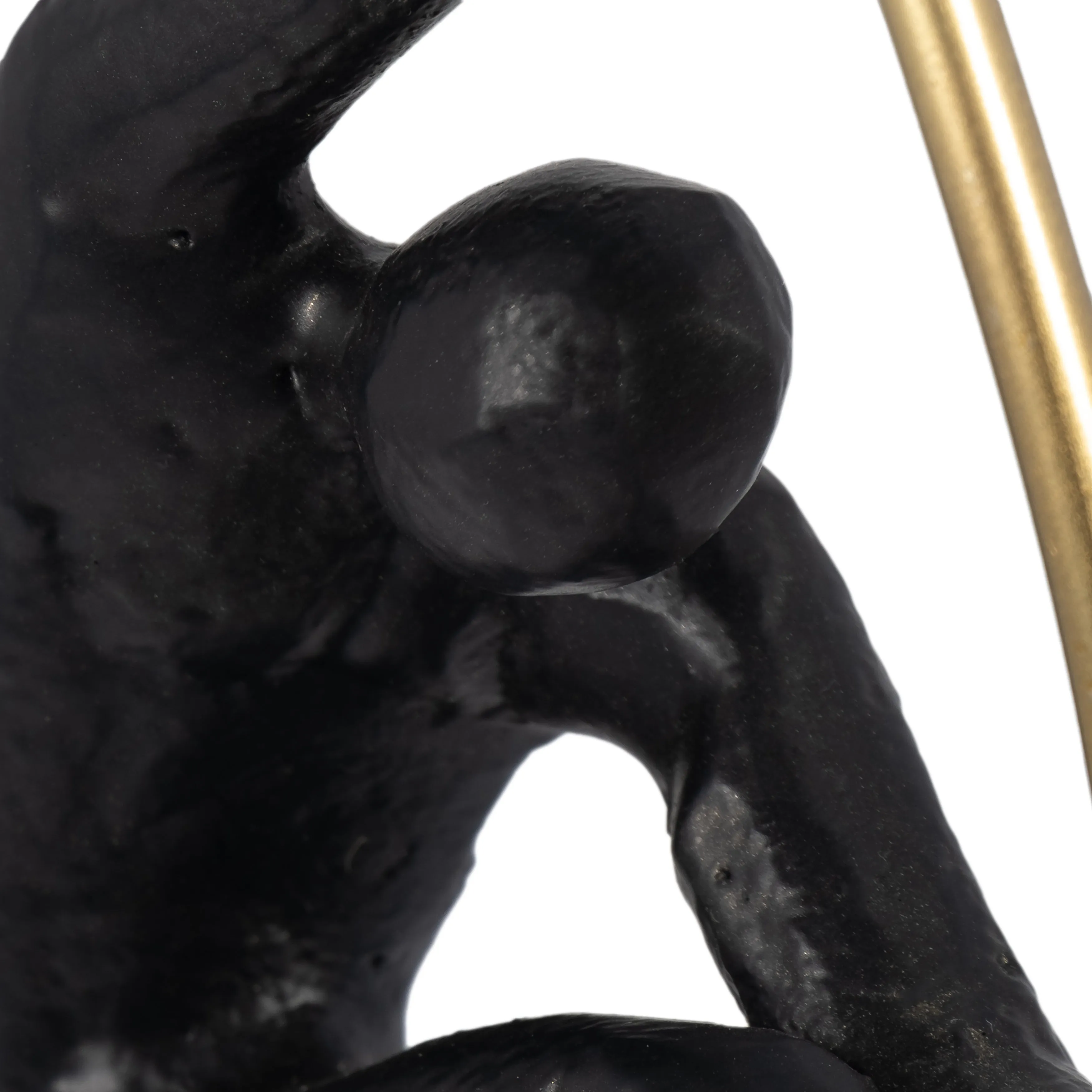 METAL, 16" GYMNAST ON POLE, BLACK/GOLD