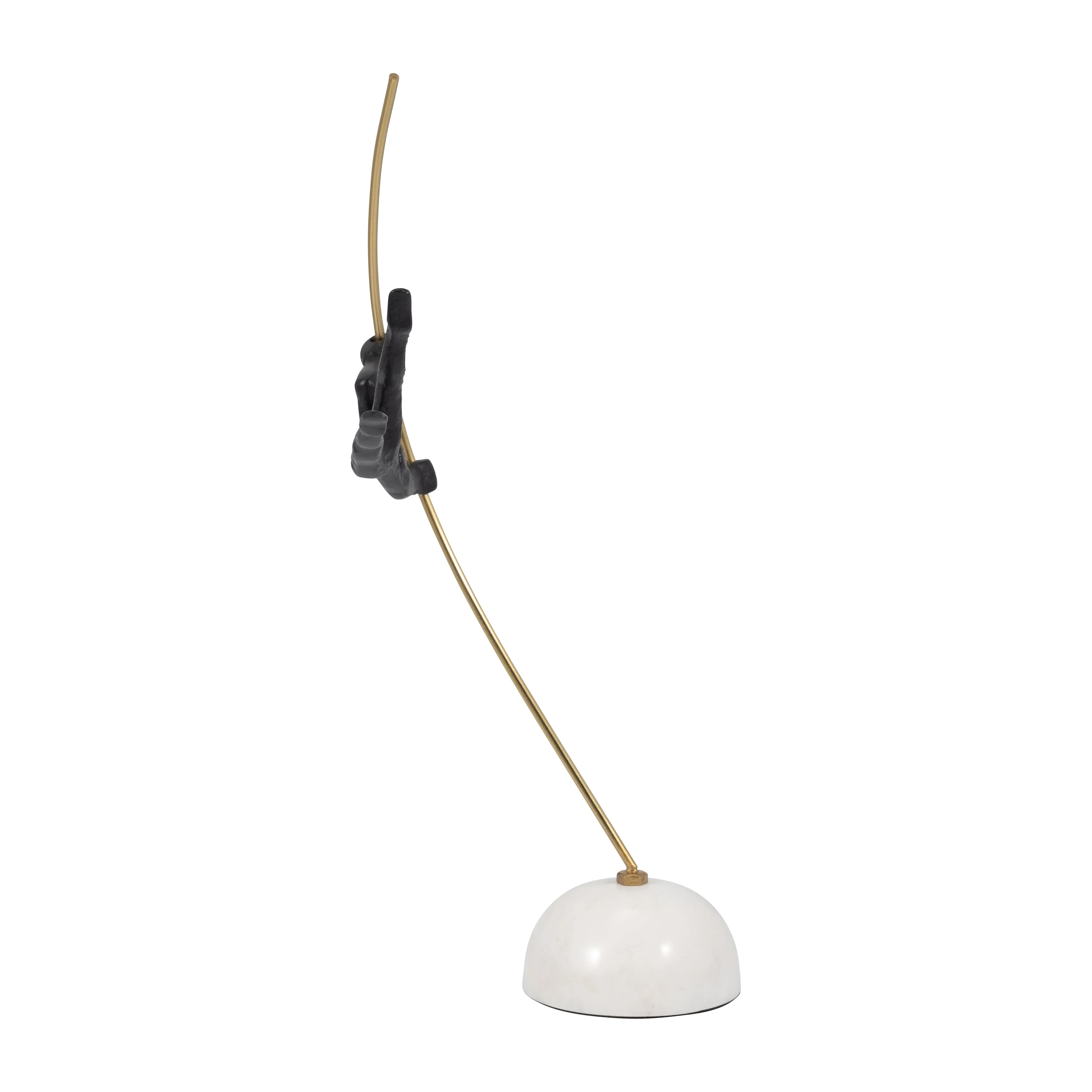 METAL, 17" GYMNAST ON POLE, BLACK/GOLD