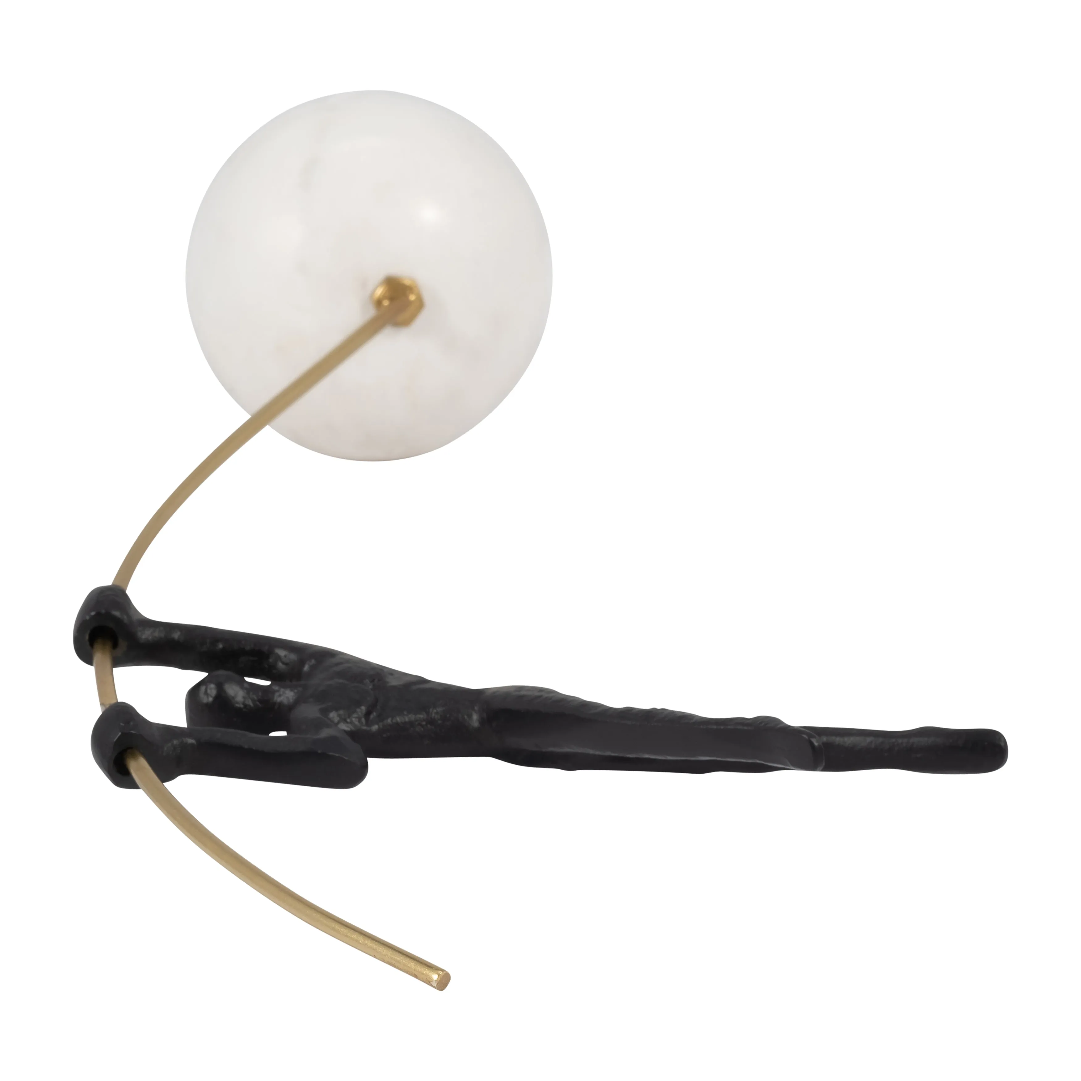 METAL, 17" GYMNAST ON POLE, BLACK/GOLD