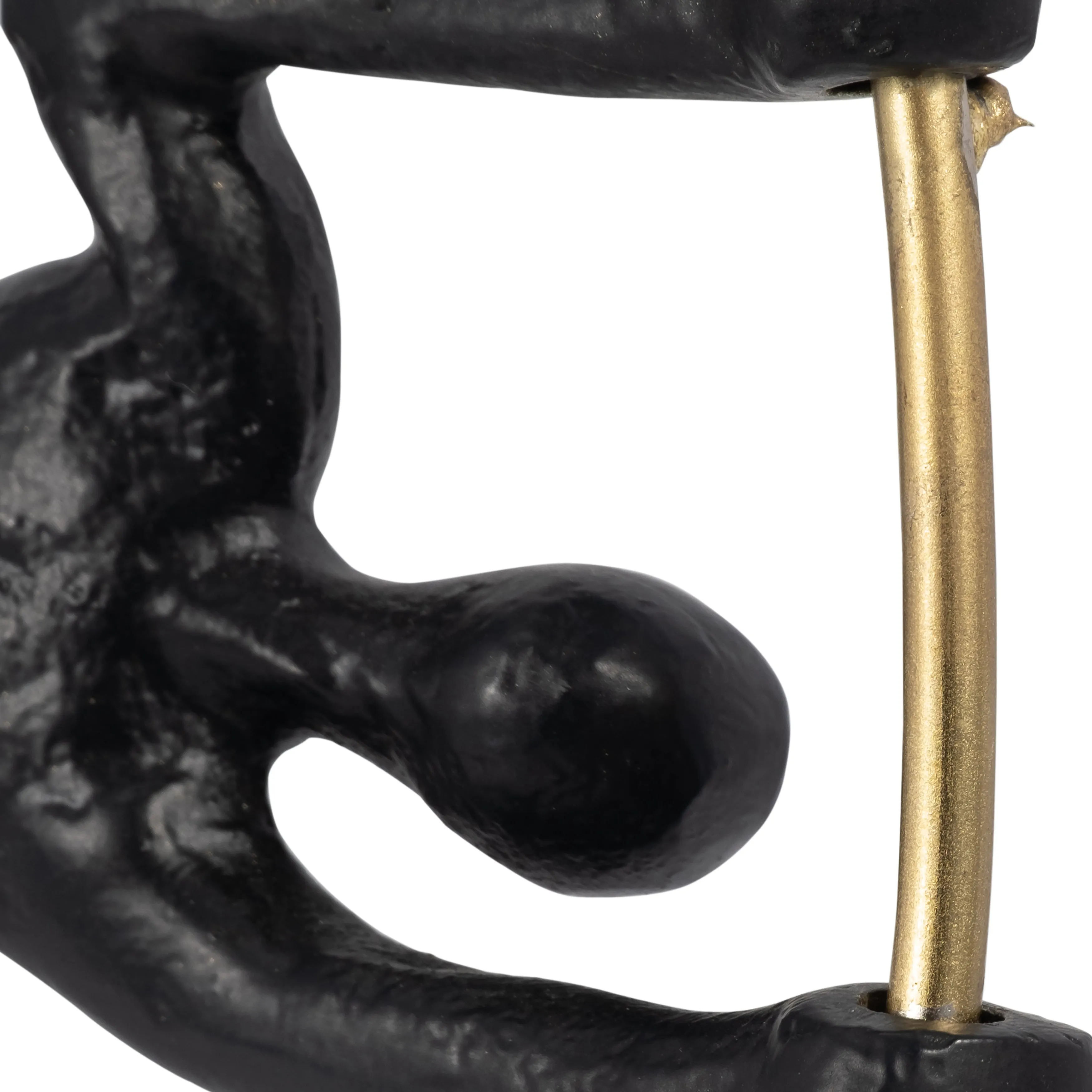 METAL, 17" GYMNAST ON POLE, BLACK/GOLD