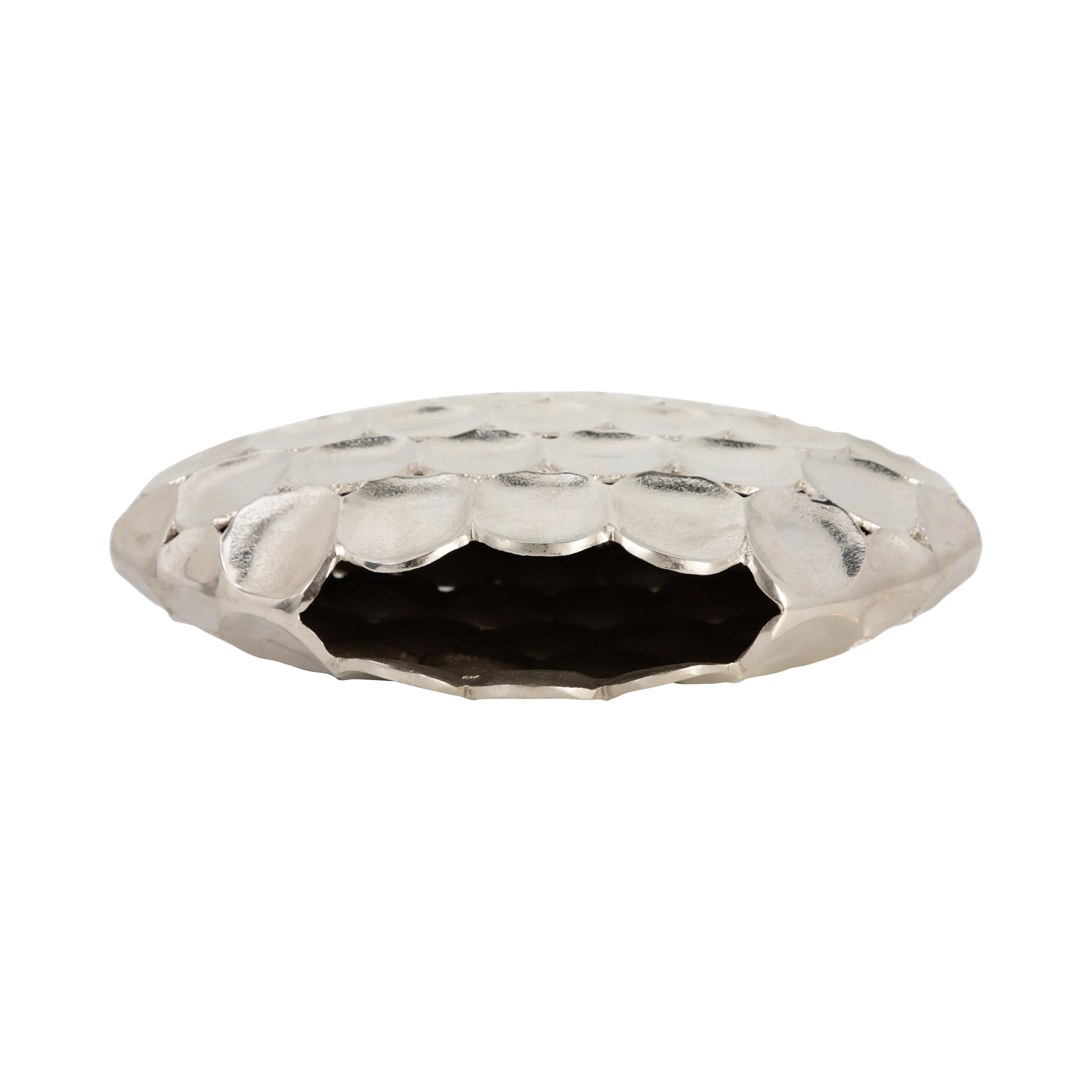 METAL, 17" OVAL VASE, SILVER