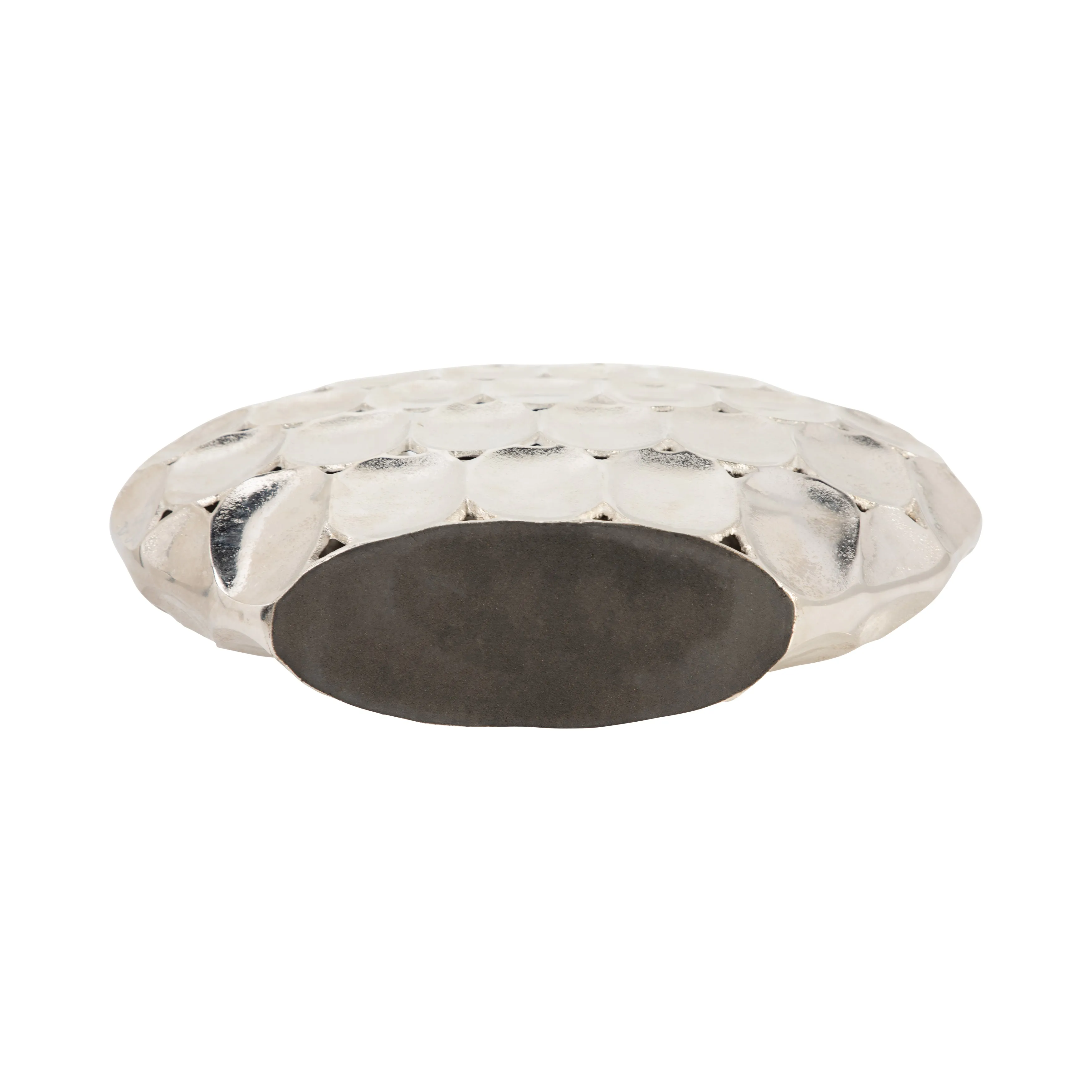 METAL, 17" OVAL VASE, SILVER