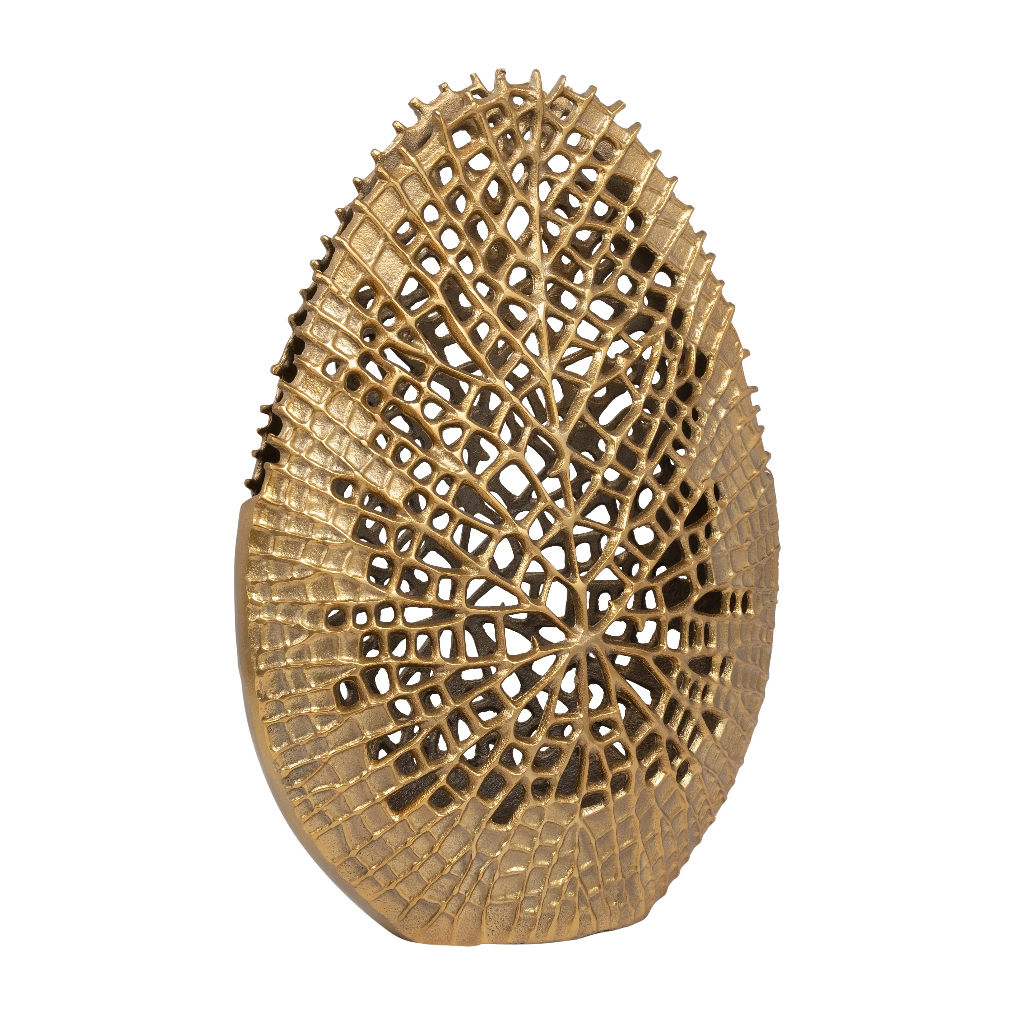 METAL, 18" CONTEMPORARY VASE, GOLD
