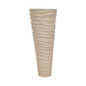METAL 18", RUGGED VASE, IVORY/NICKEL