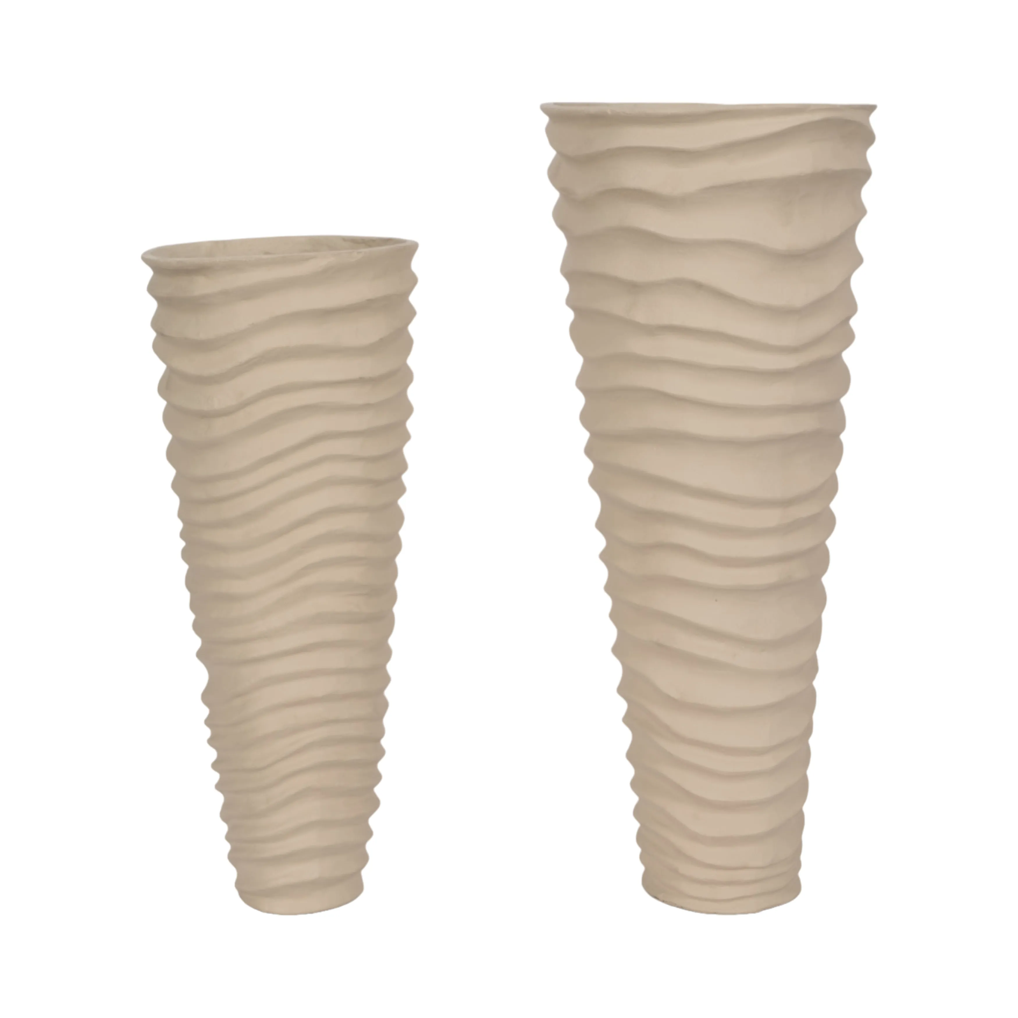 METAL 18", RUGGED VASE, IVORY/NICKEL