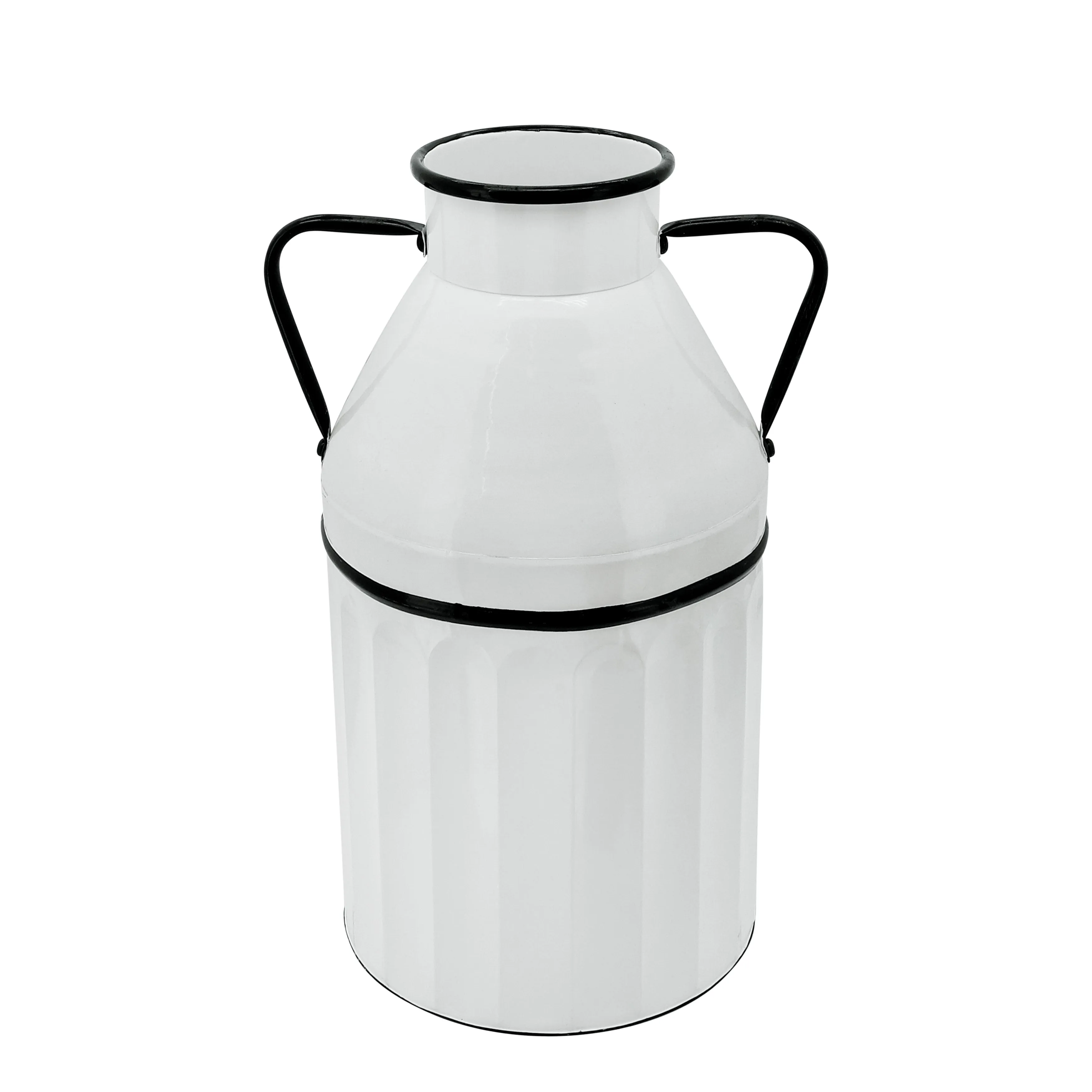METAL 18"H MILK BUCKET, WHITE