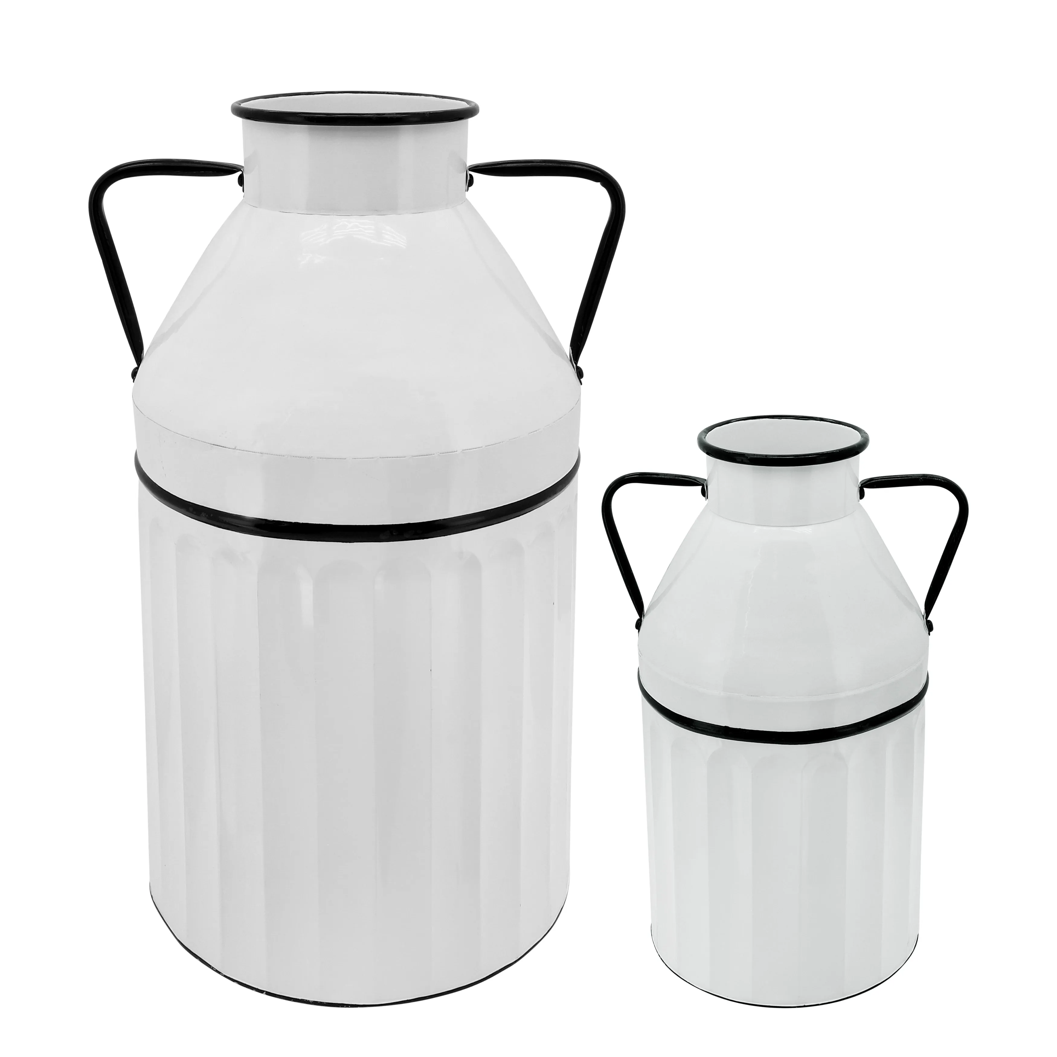 METAL 18"H MILK BUCKET, WHITE