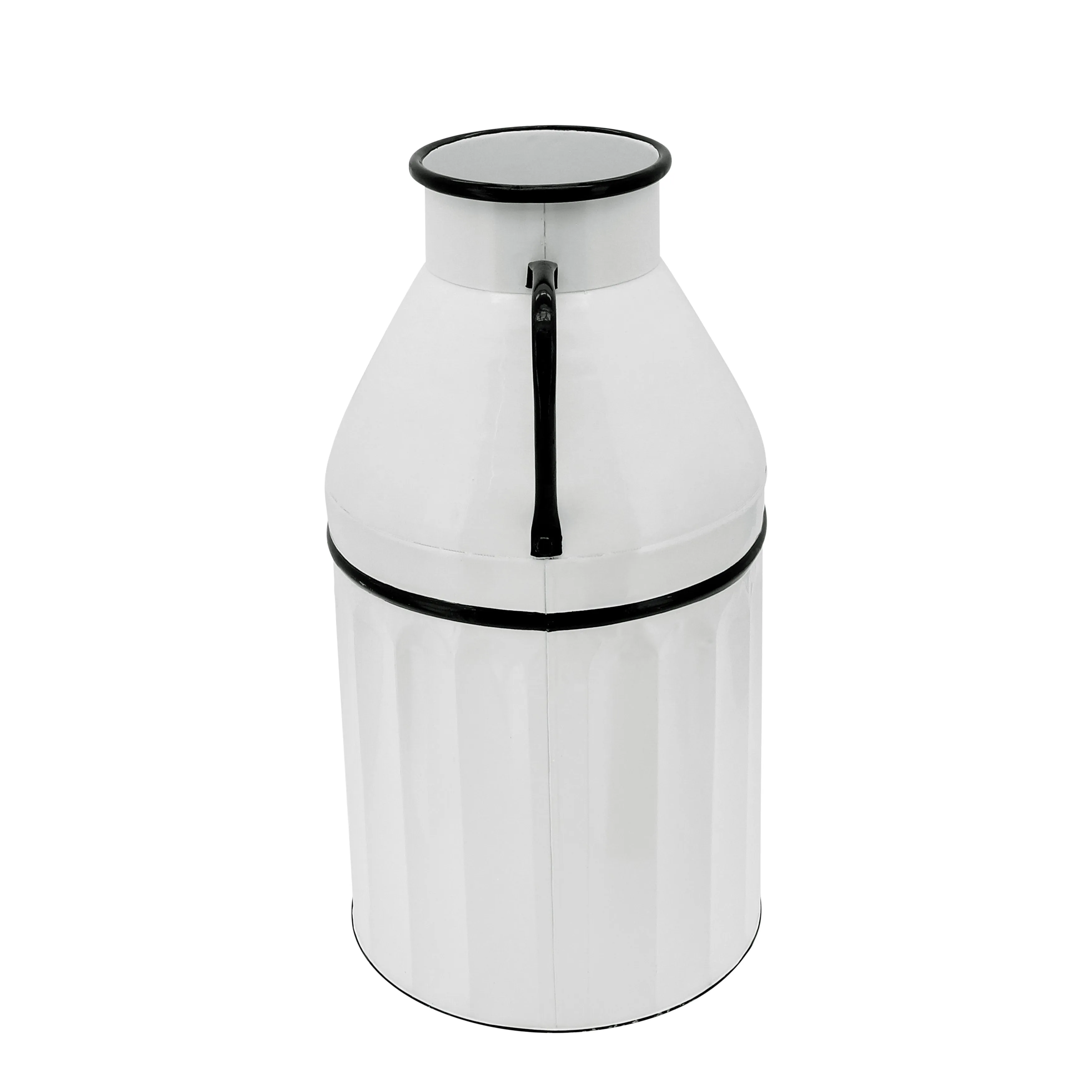 METAL 18"H MILK BUCKET, WHITE