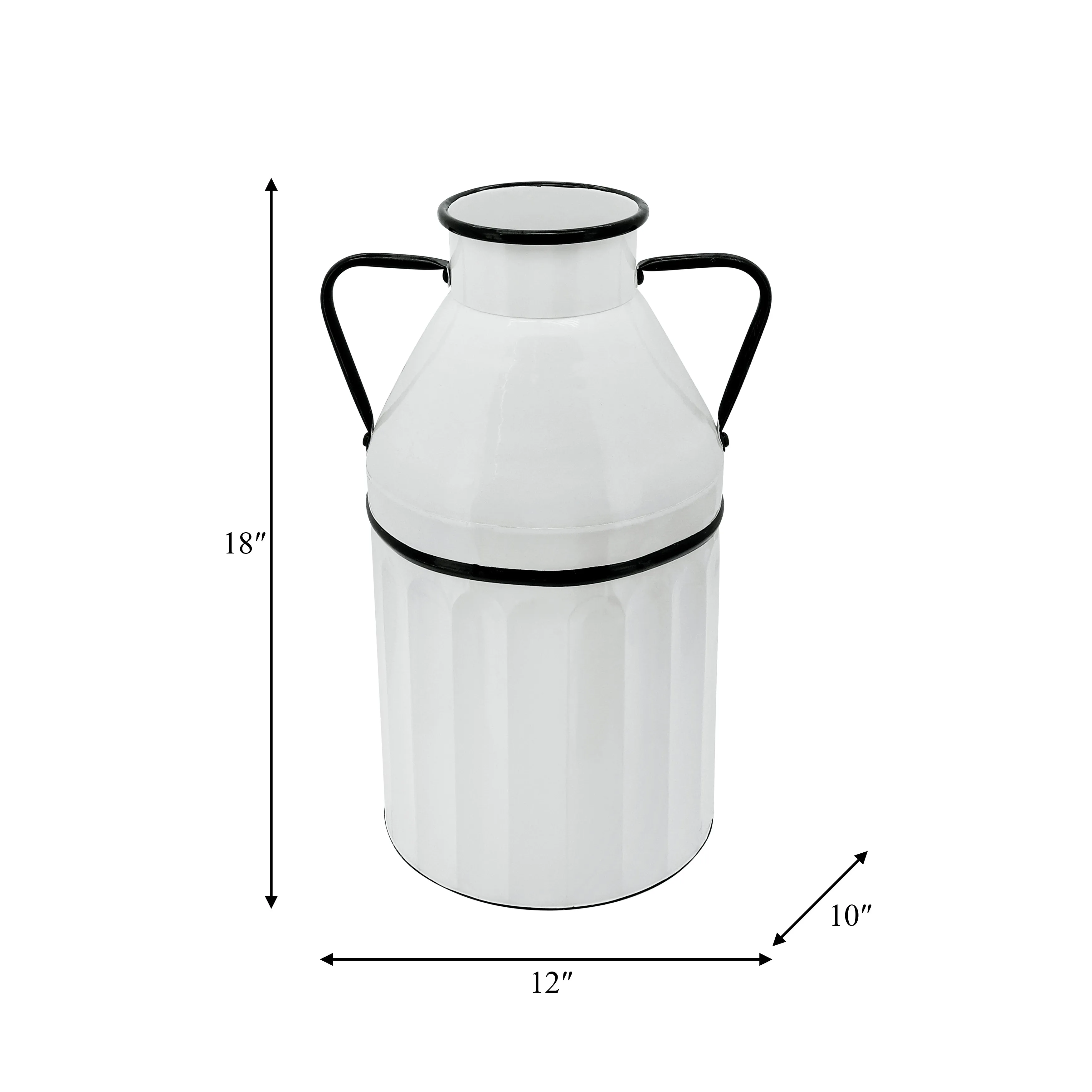 METAL 18"H MILK BUCKET, WHITE