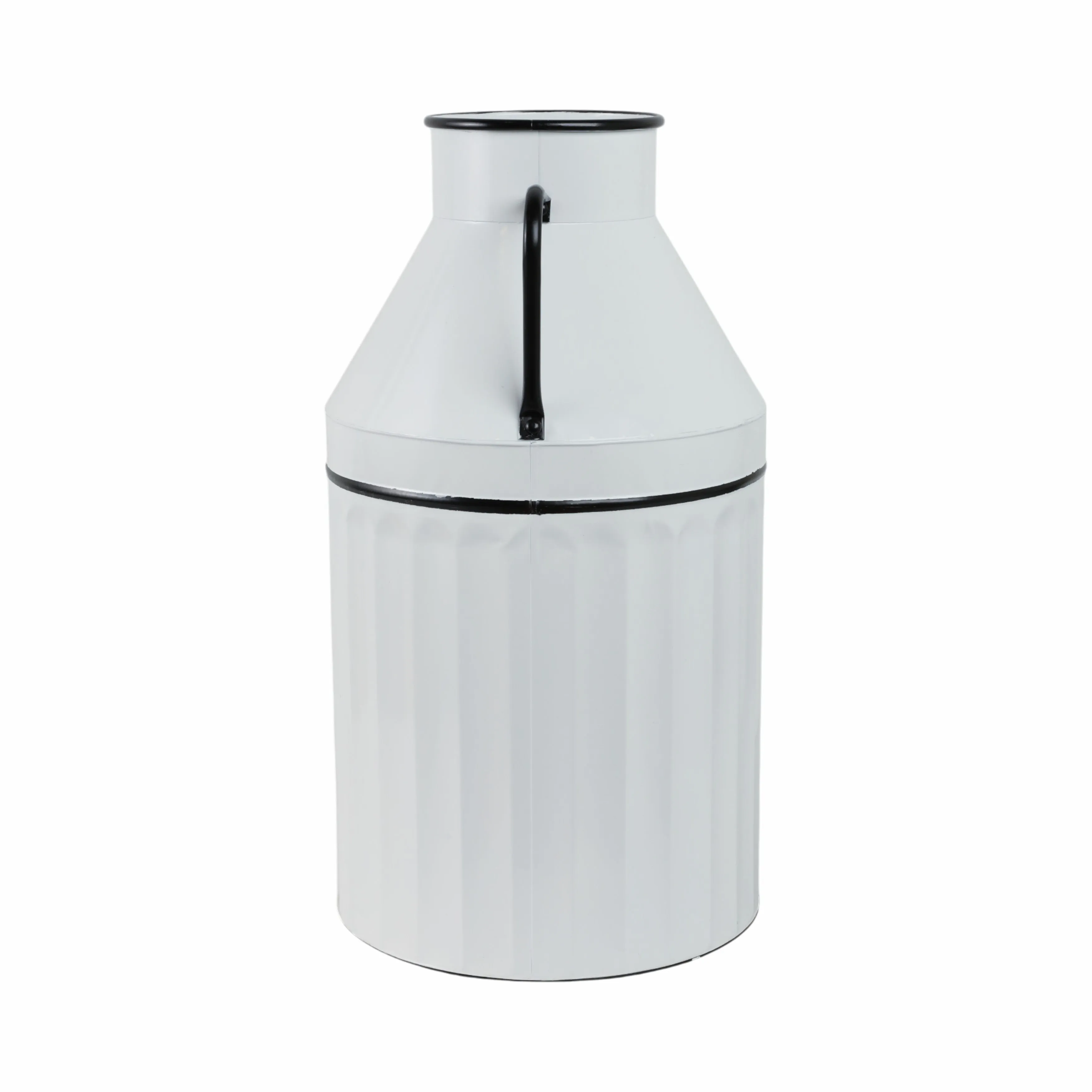 METAL 24"H MILK BUCKET, WHITE