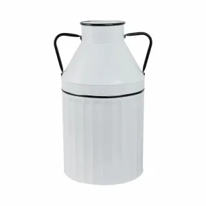 METAL 24"H MILK BUCKET, WHITE