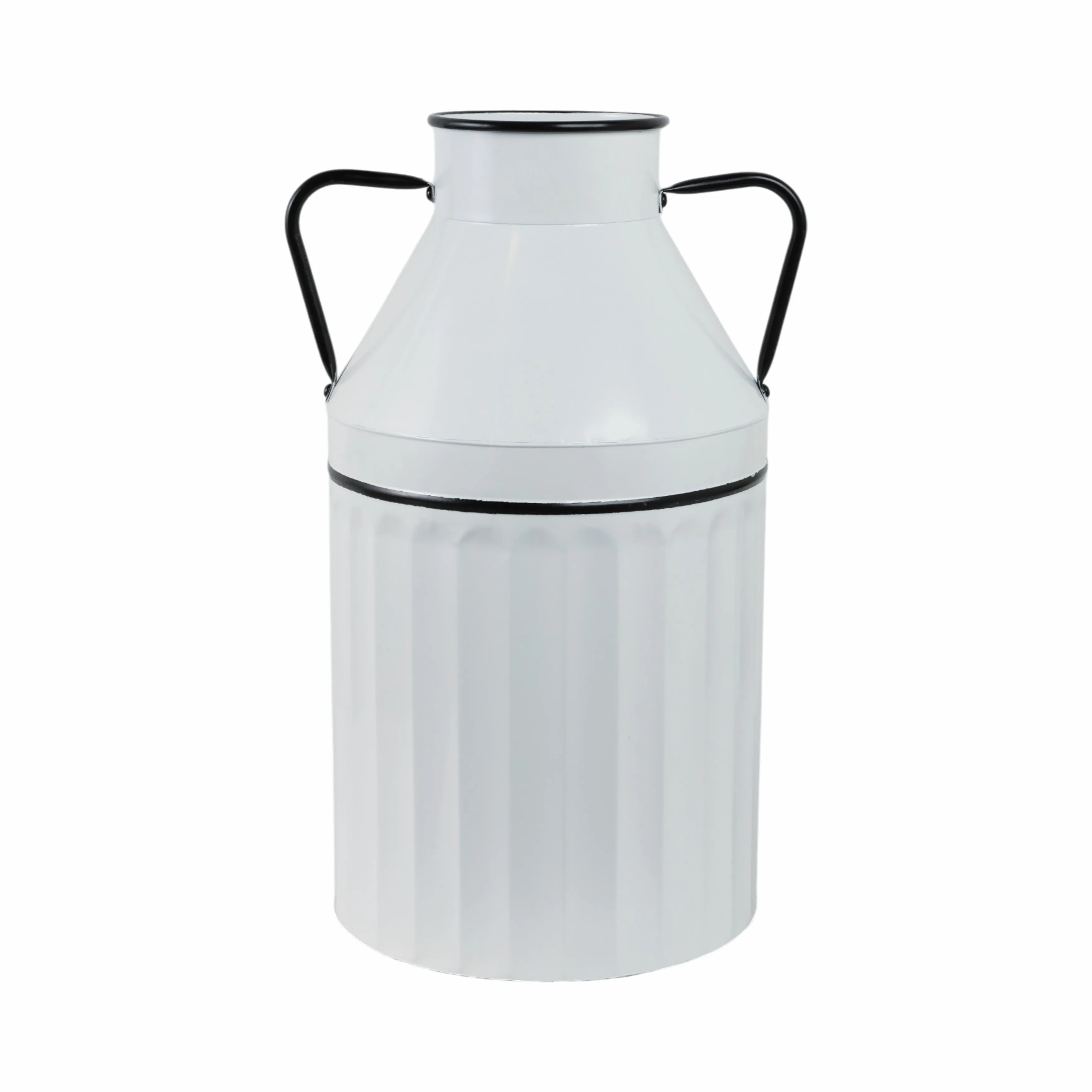 METAL 24"H MILK BUCKET, WHITE