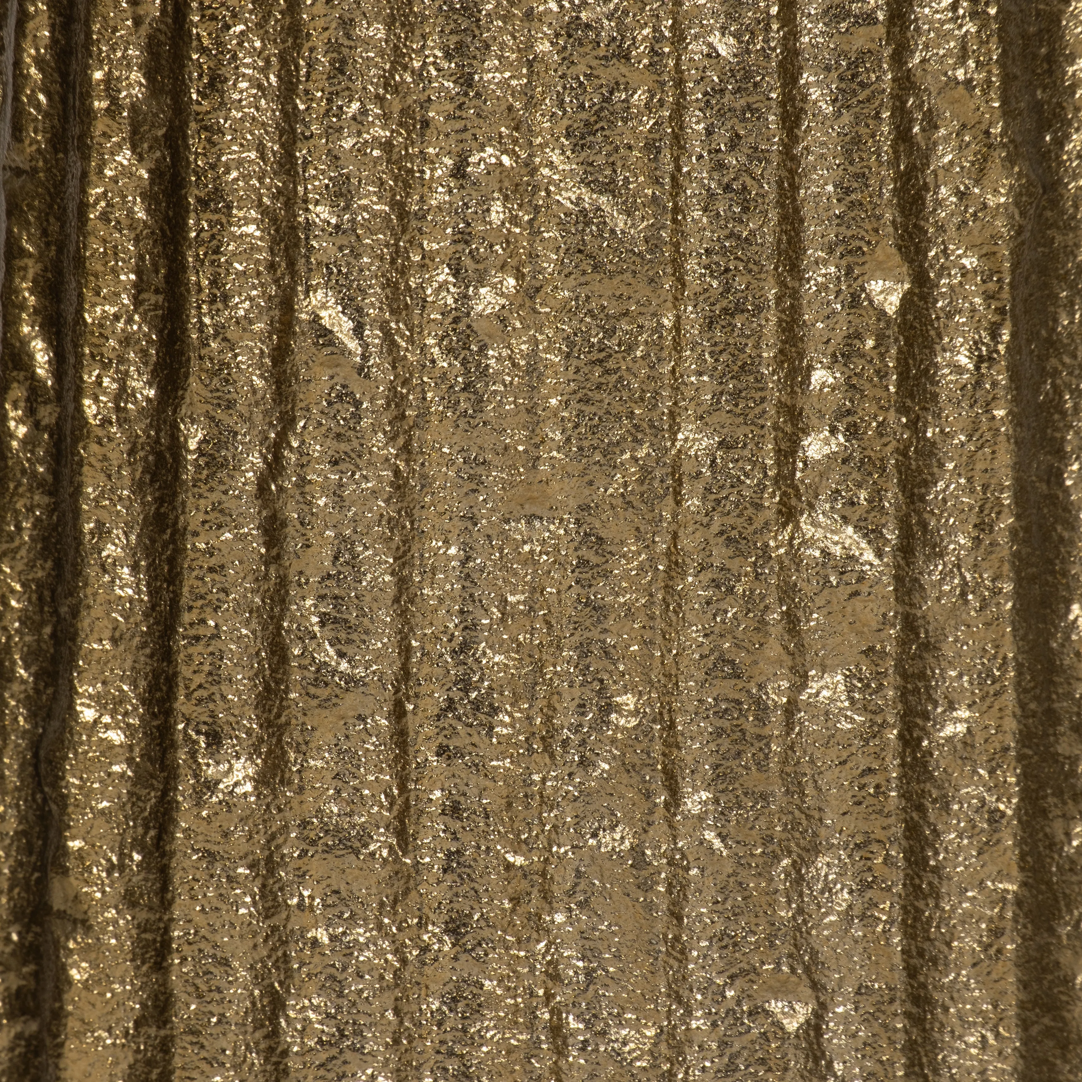METAL, 48" RIBBED FLOOR VASE, GOLD