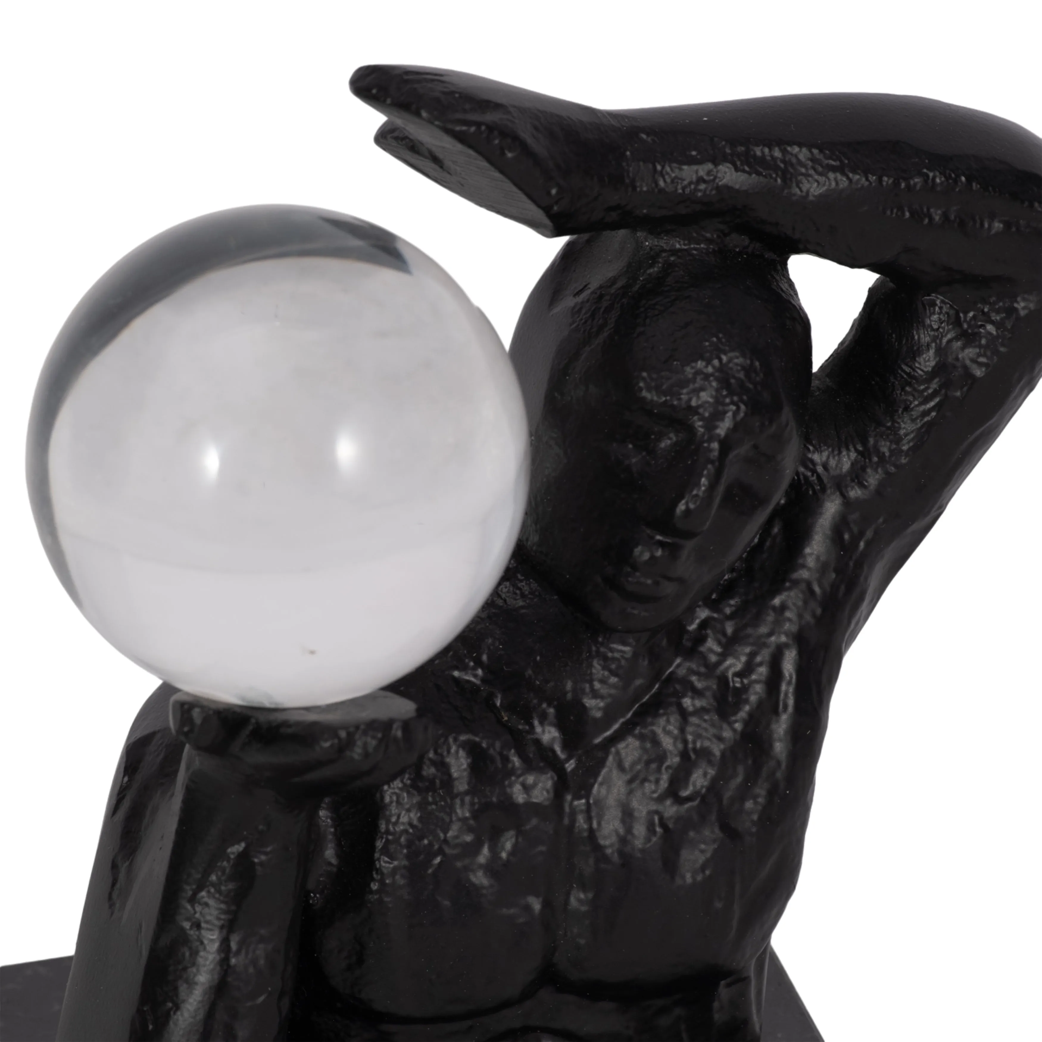 Metal, 6" Weight On Shoulders W/ Acrylic Ball, Bla