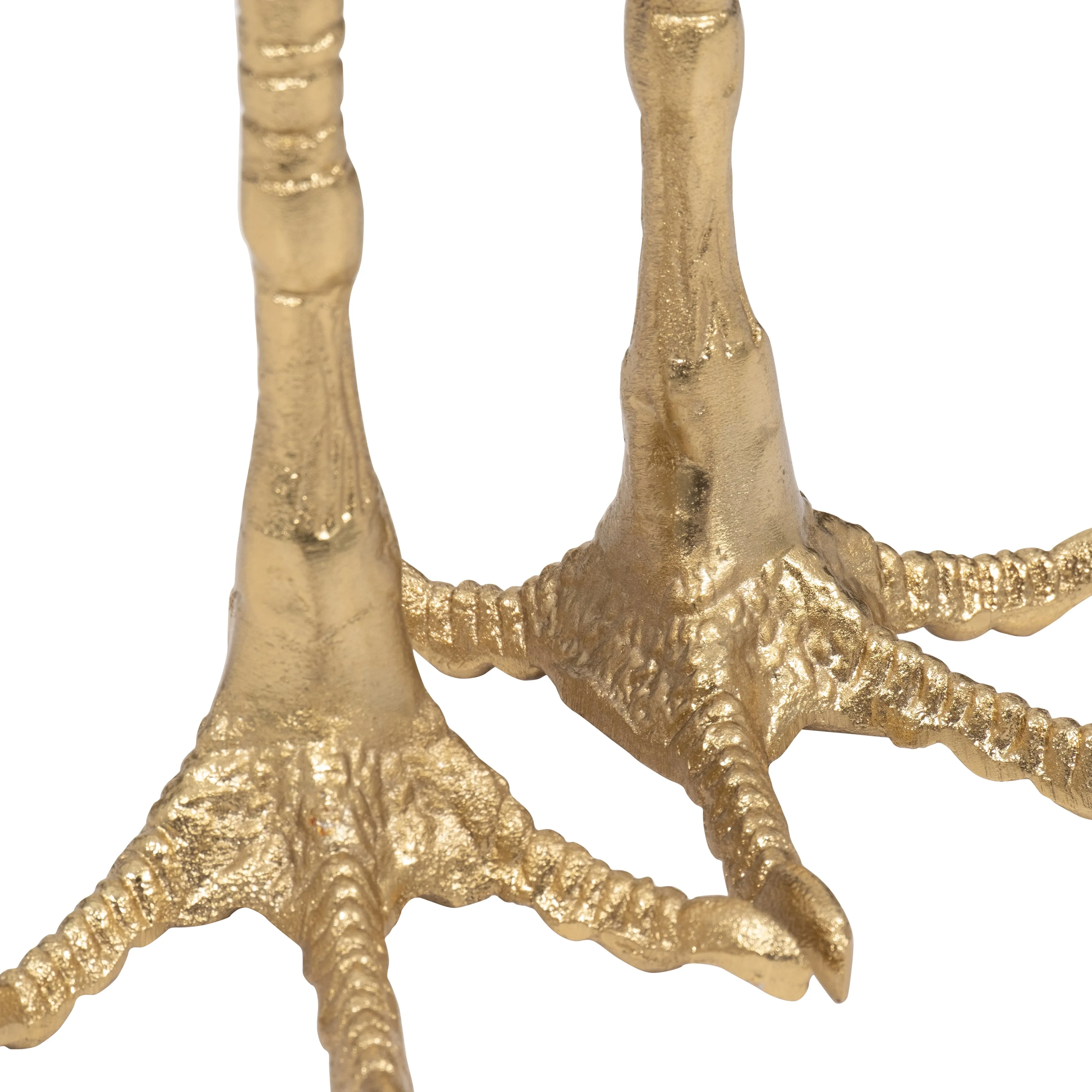 Metal, 8" Bird Feet Holding Acrylic Ball, Gold
