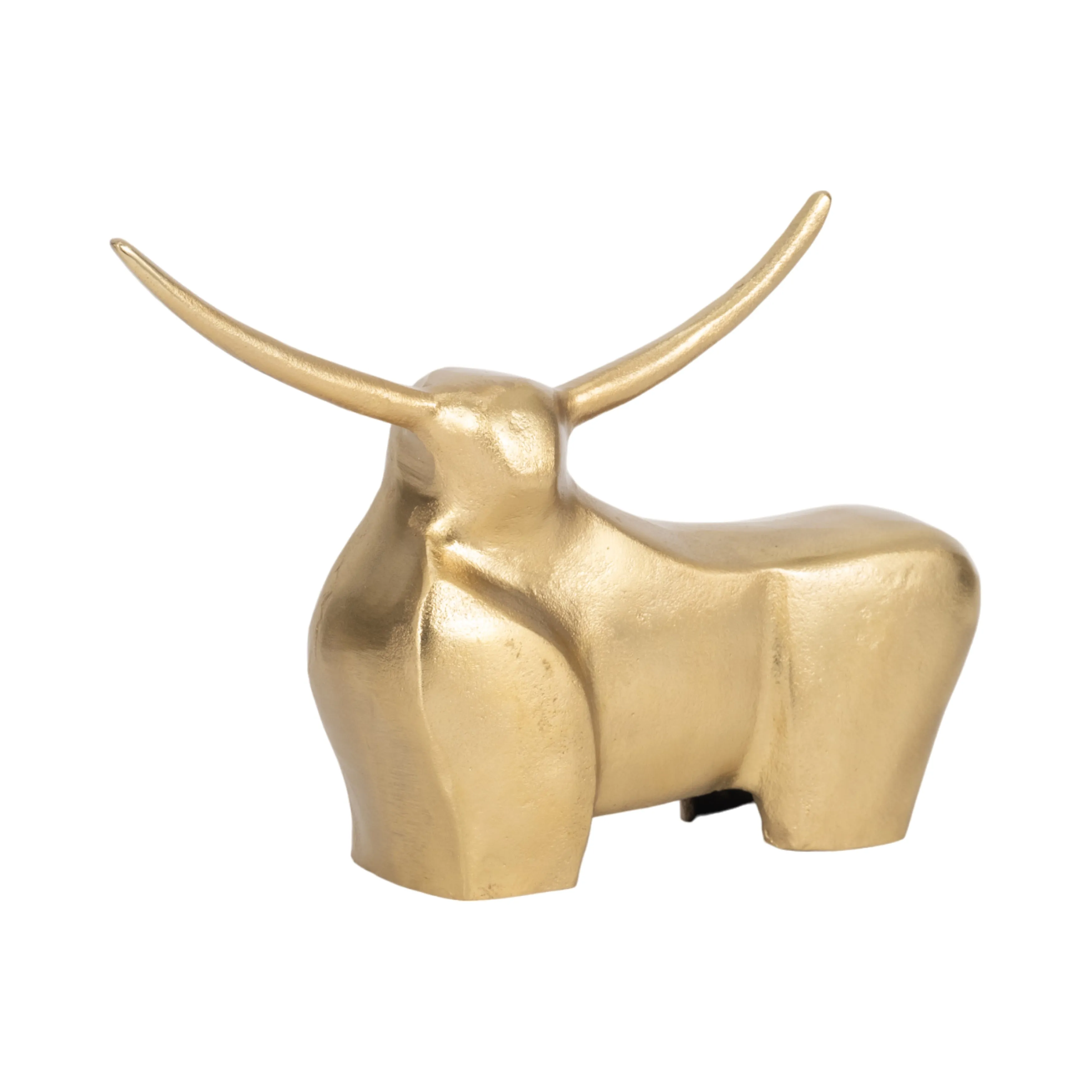 METAL, 8" STANDING BULL, GOLD