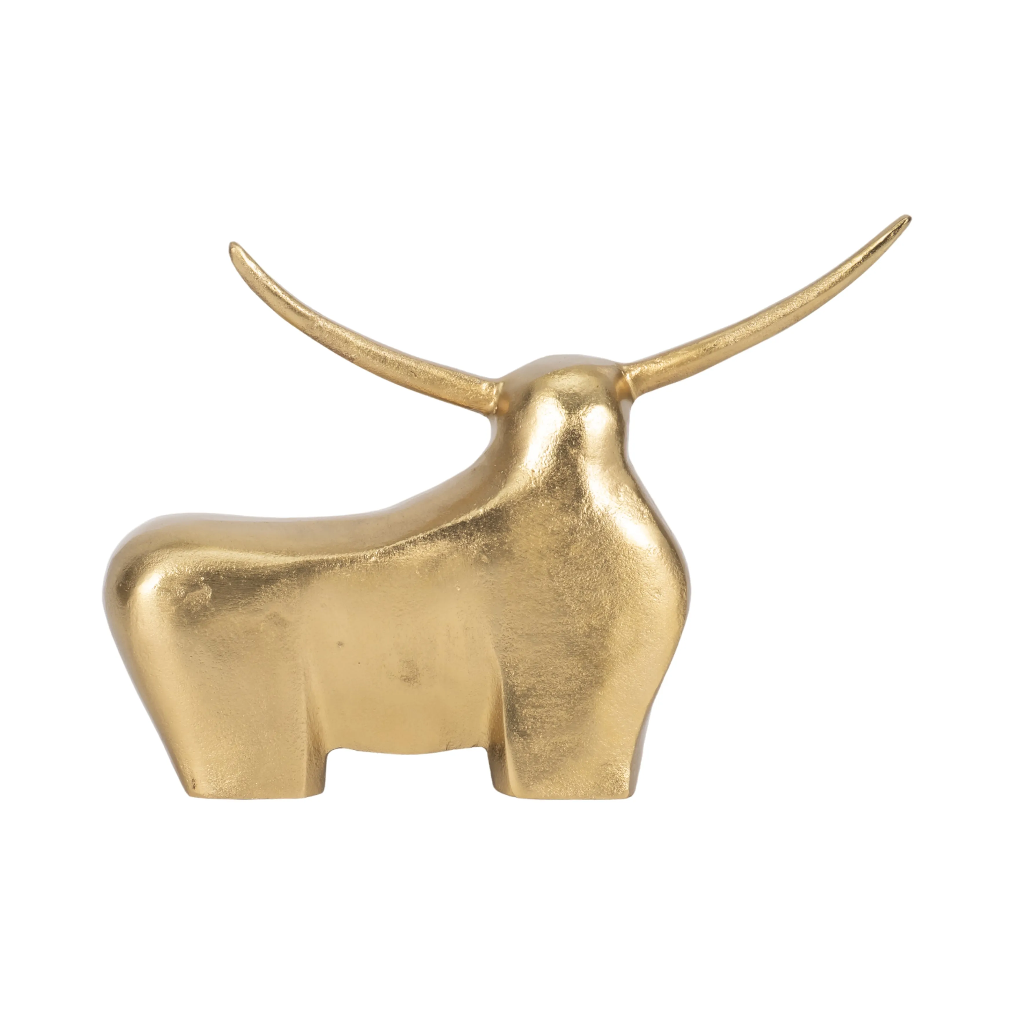METAL, 8" STANDING BULL, GOLD