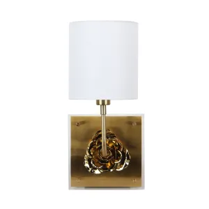 METAL FLOWER WALL SCONCE, GOLD