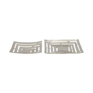 METAL, S/2 14/17" CUT-OUT PLATES, SILVER
