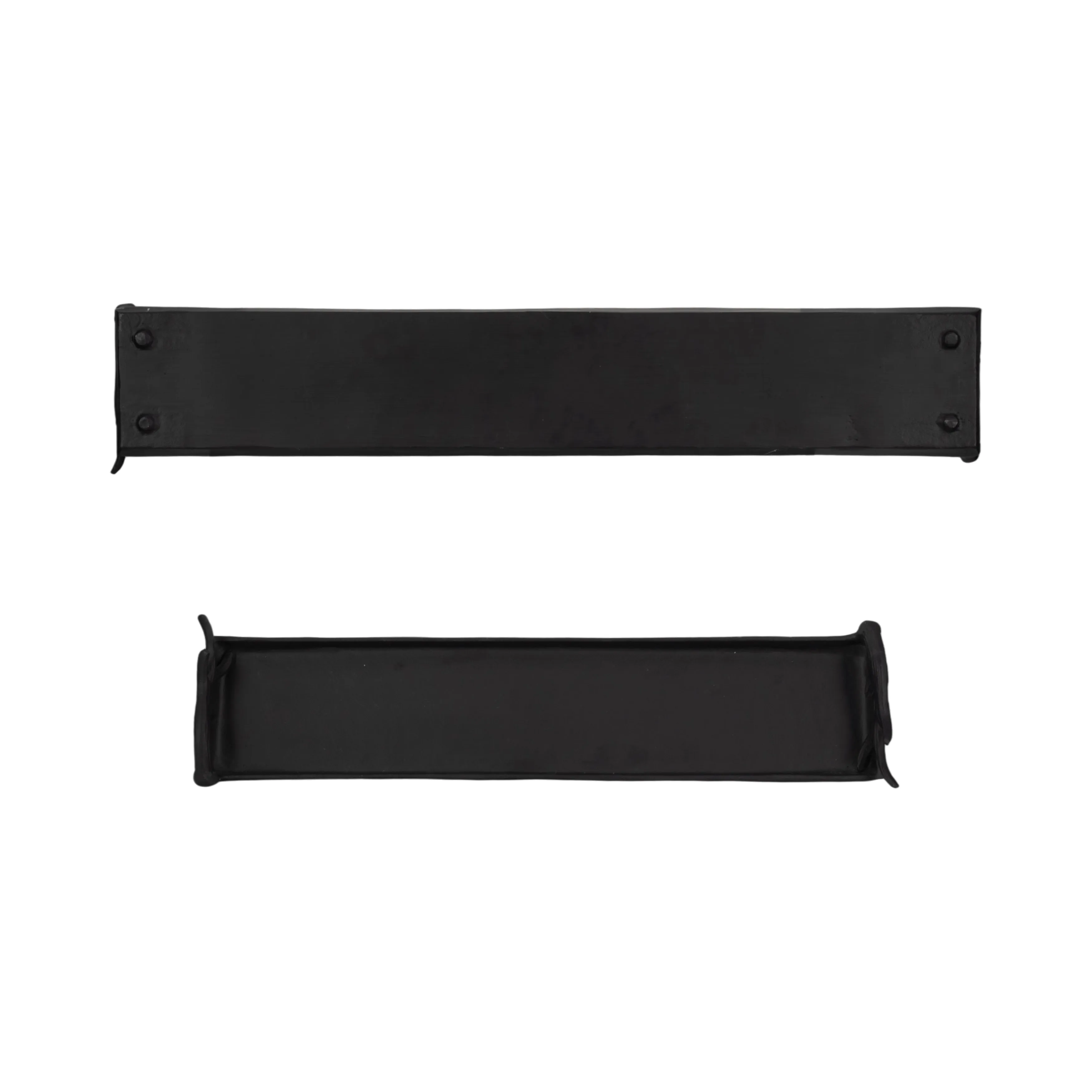 Metal, S/2 27/35" Trays W/ Antler Handle, Black