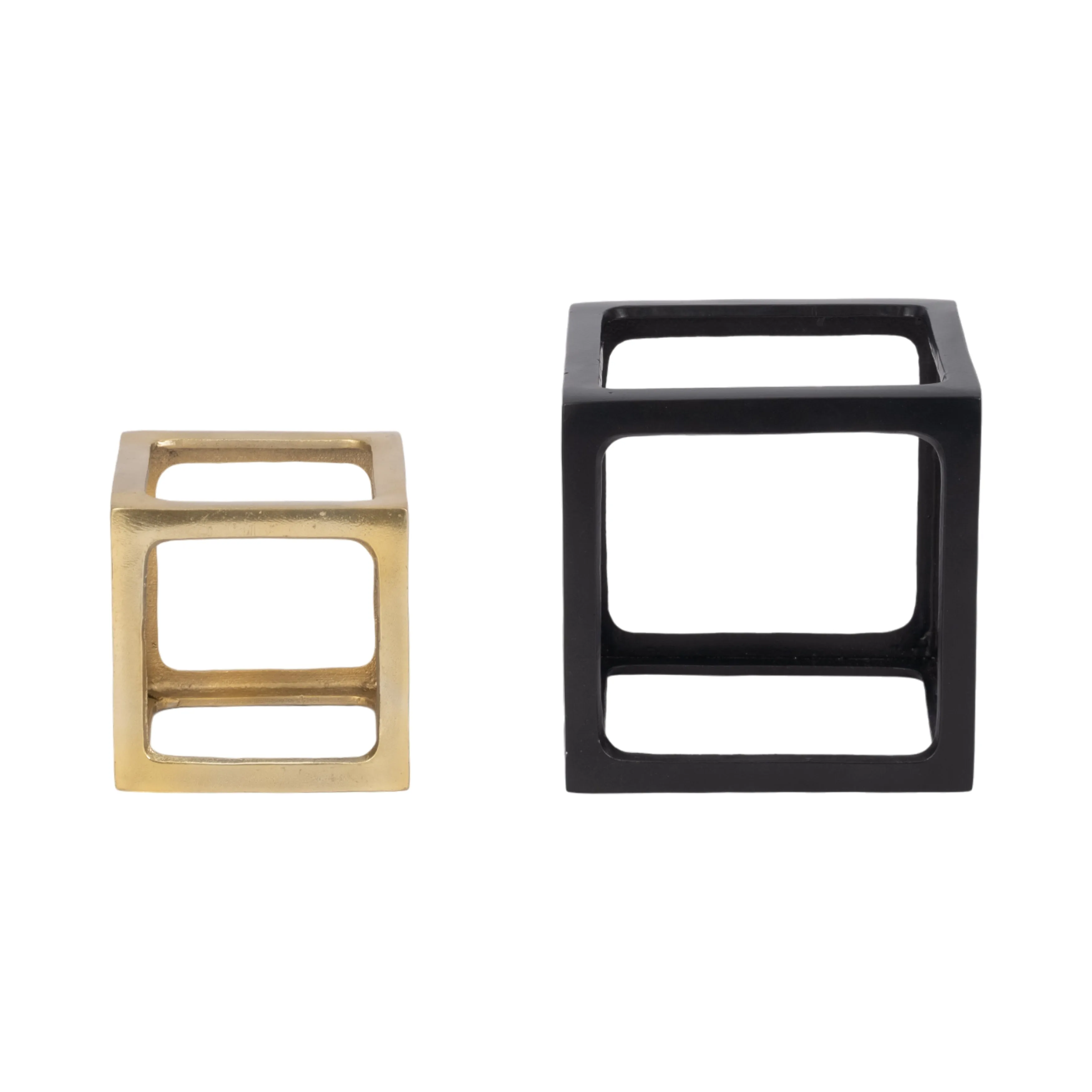 Metal, S/2 5/7" Open Square Object, Multi