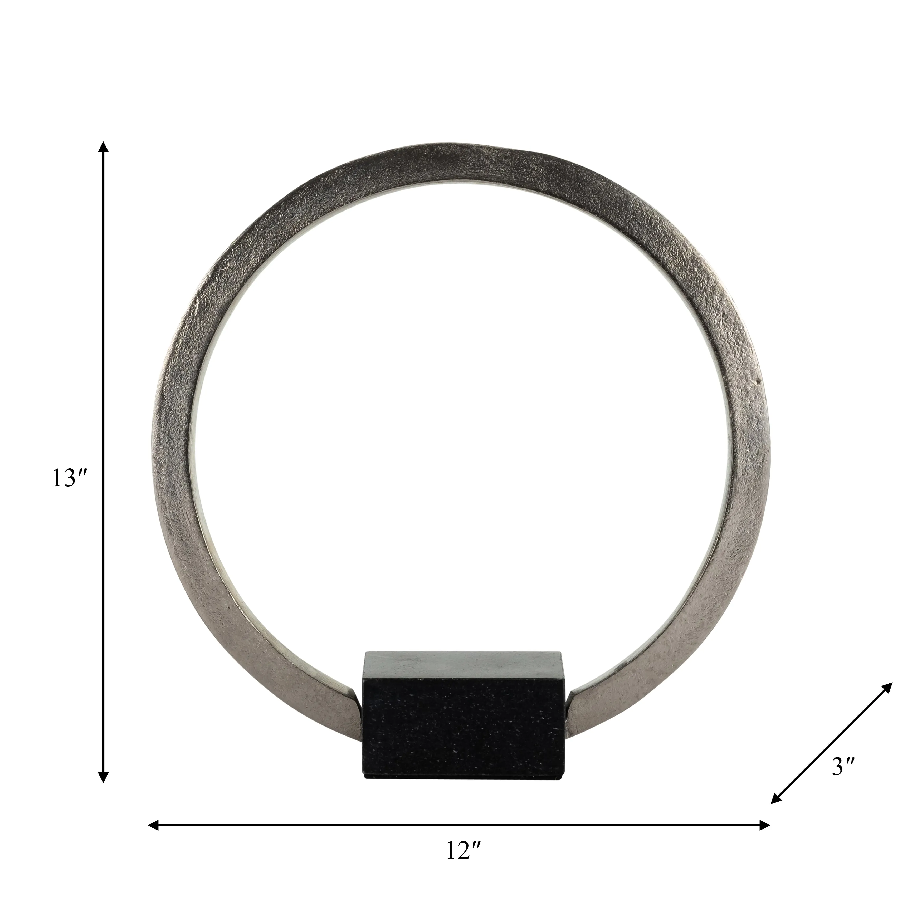 METAL,12",STANDING RING W/BASE ,NICKEL/BLACK