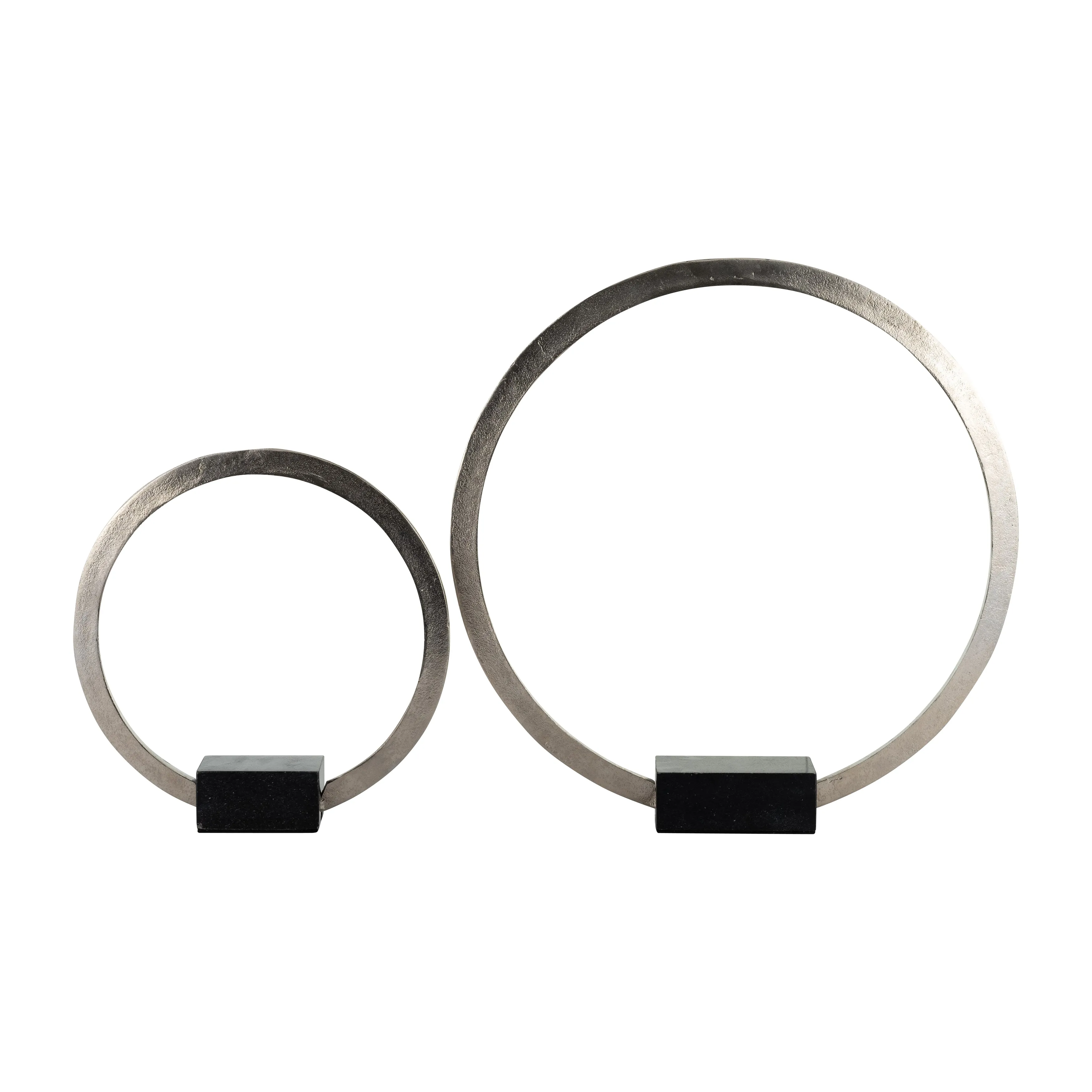 METAL,12",STANDING RING W/BASE ,NICKEL/BLACK