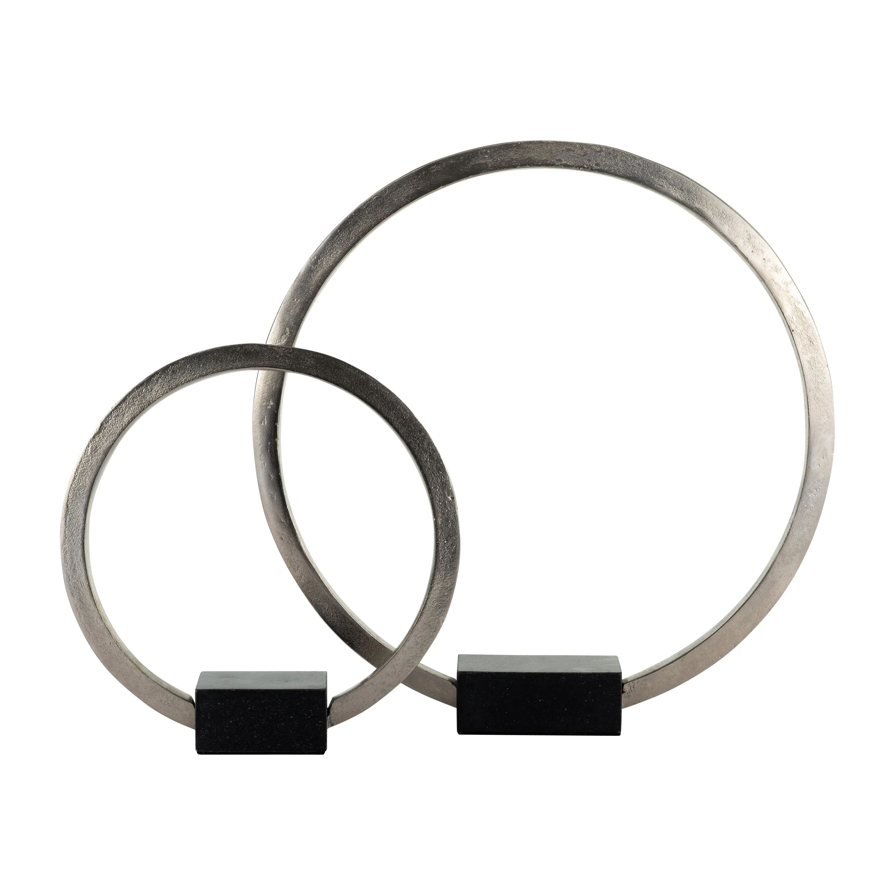 METAL,12",STANDING RING W/BASE ,NICKEL/BLACK