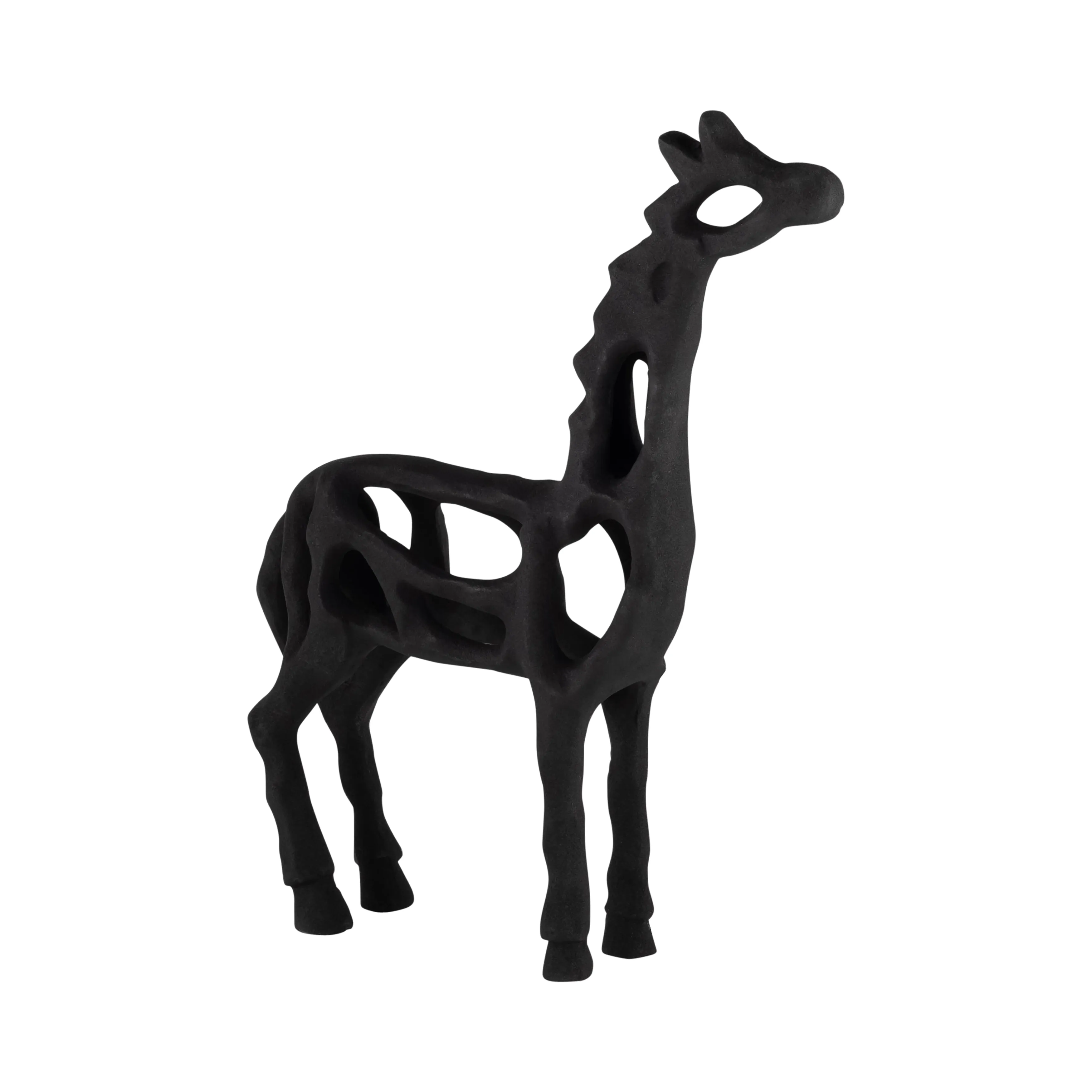 METAL,13"H,GIRAFFE ILLUSION SCULPTURE,BLACK