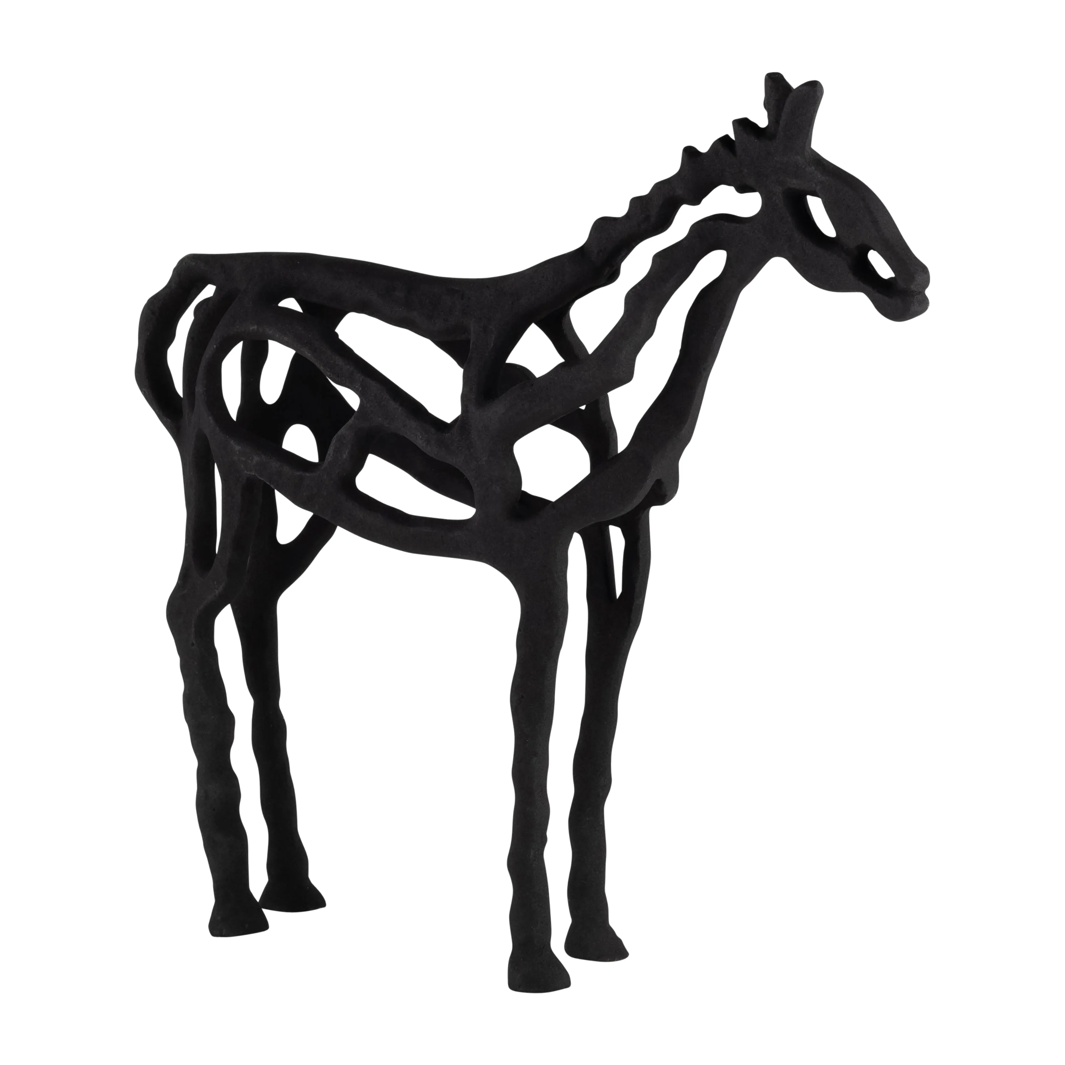 METAL,14"H, HORSE ILLUSION SCULPTURE,BLACK
