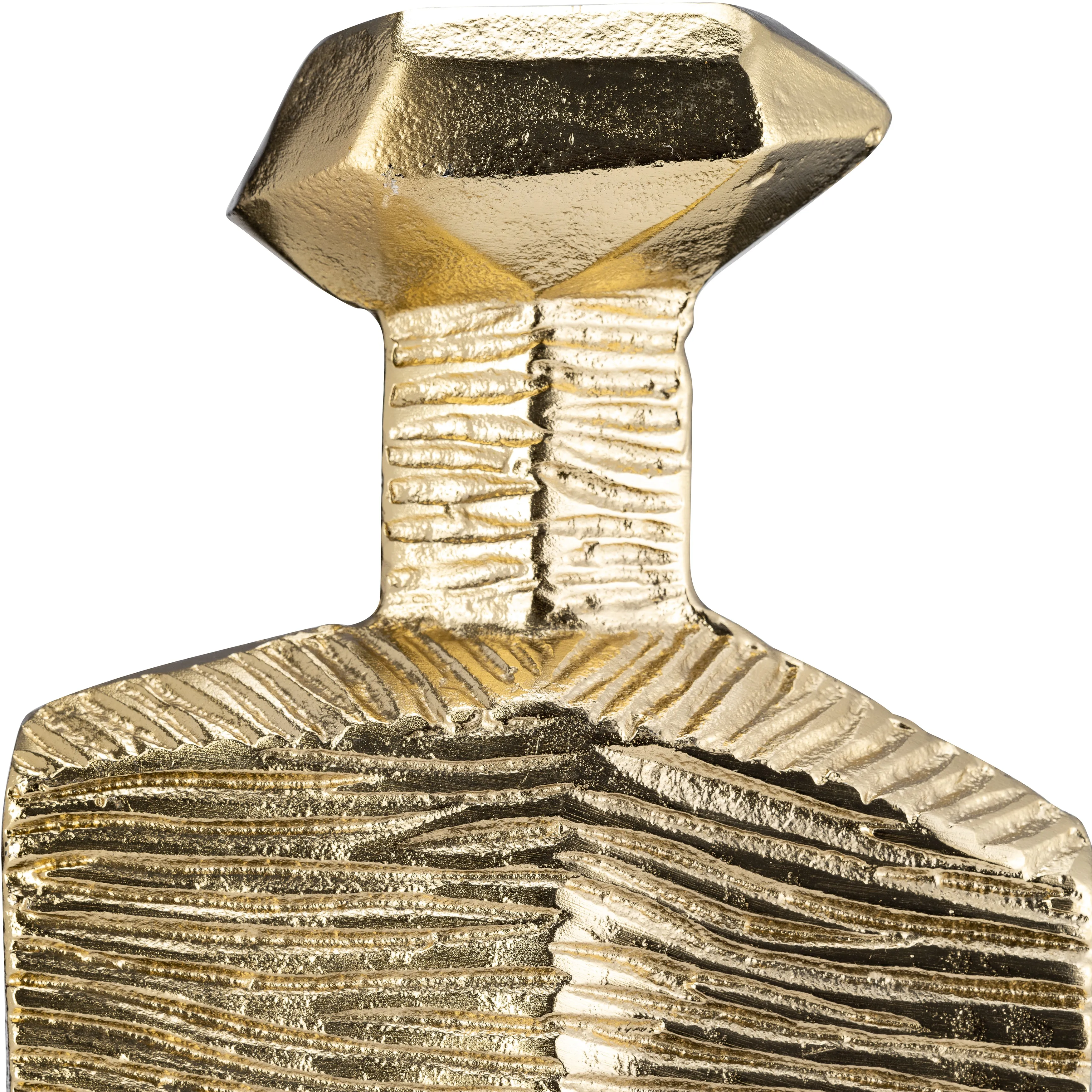 METAL,16",RIGGED VASE,GOLD/BLACK