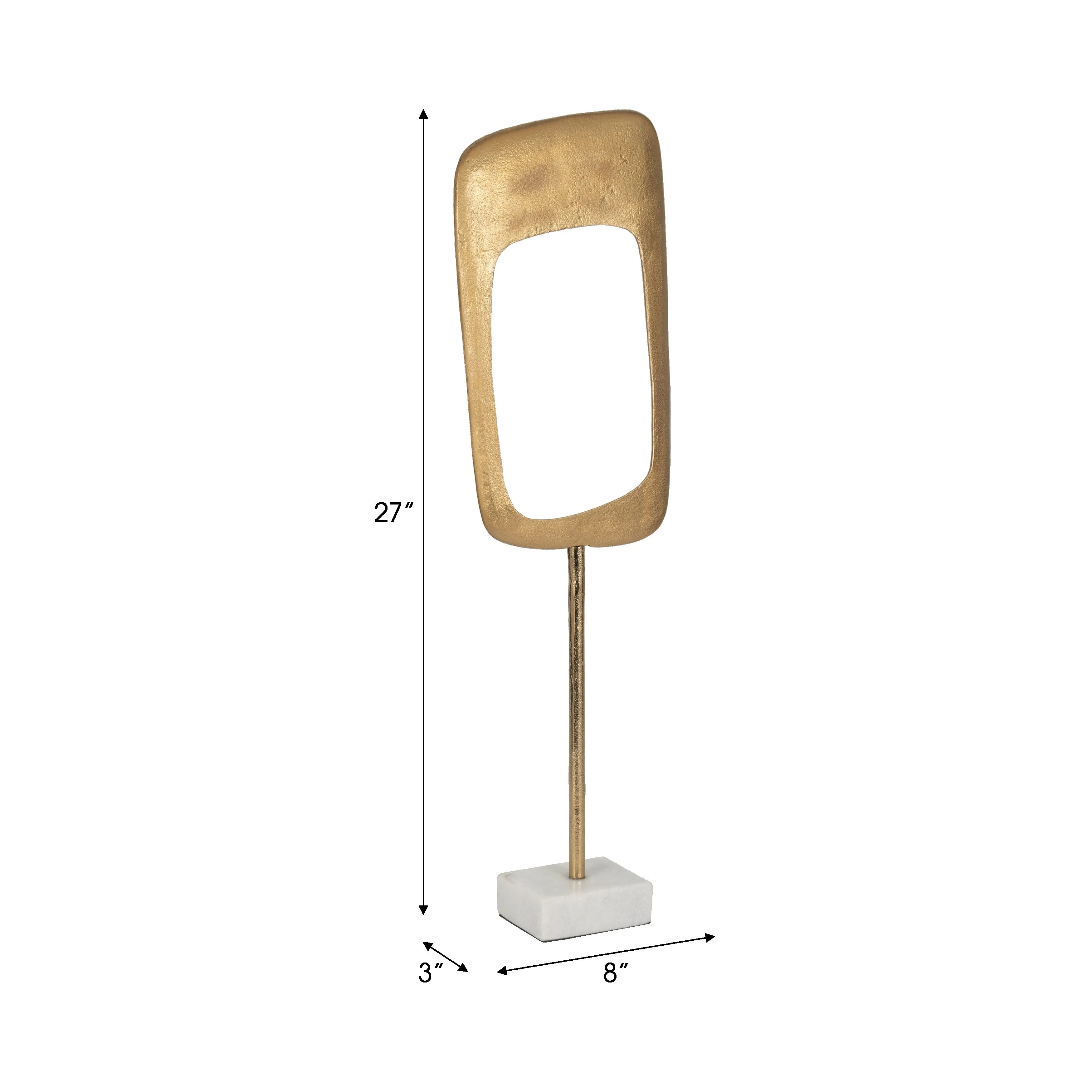 METAL/MARBLE, 26" TABLE TOP DECO, GOLD