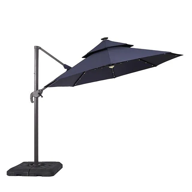 Nuti 10 Ft Round Umbrella w/ LED Light   37" Large Base