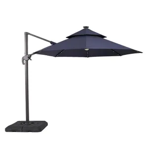 Nuti 10 Ft Round Umbrella w/ LED Light   37" Large Base