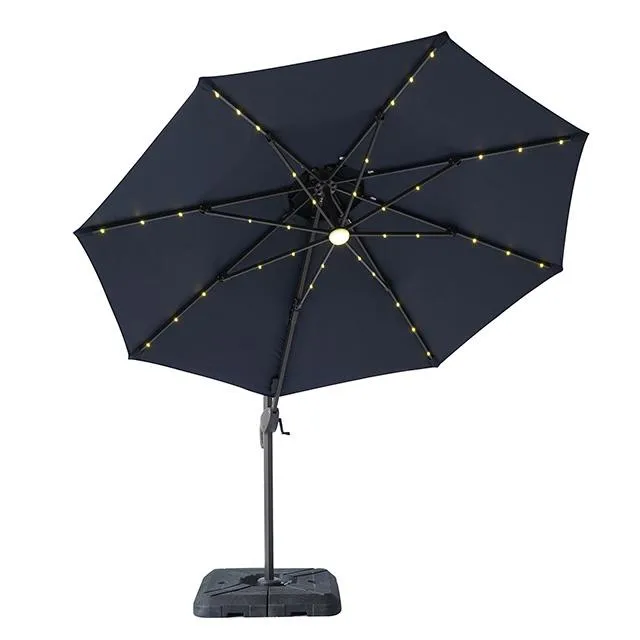 Nuti 10 Ft Round Umbrella w/ LED Light   37" Large Base