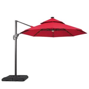Nuti 10 Ft Round Umbrella w/ LED Light   37" Large Base