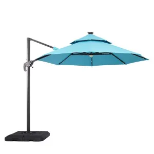 Nuti 10 Ft Round Umbrella w/ LED Light   37" Large Base