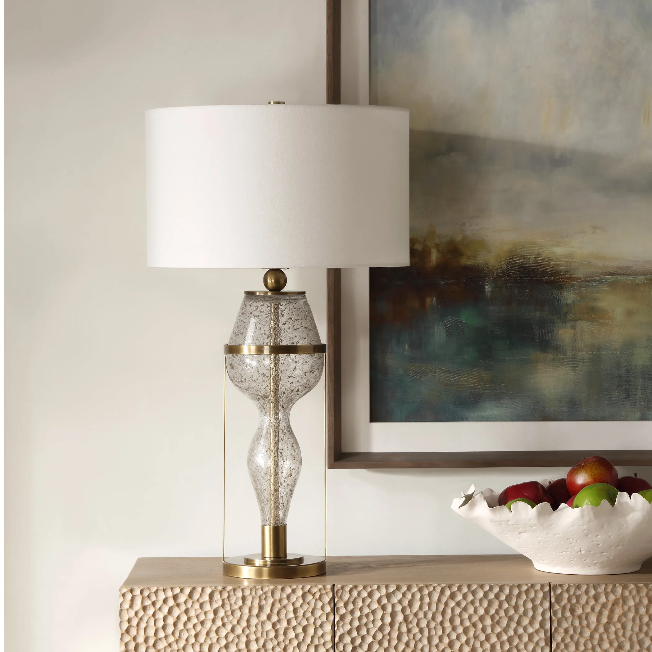Out Of Time Seeded Glass Table Lamp
